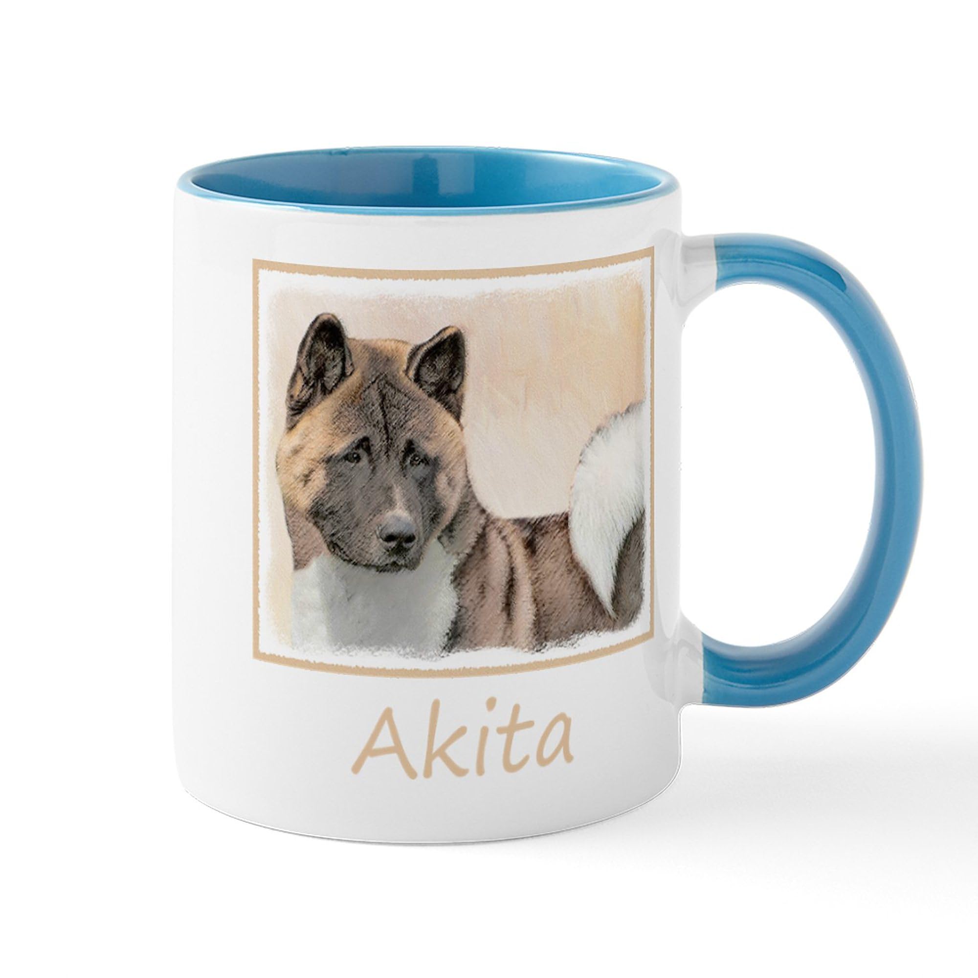 Akita 11 oz (325 ml) Ceramic Coffee Mug - Durable & Stylish White Coffee Cup for Home, Office & Gifts - Perfect for Hot Tea, Coffee & Hot Chocolate