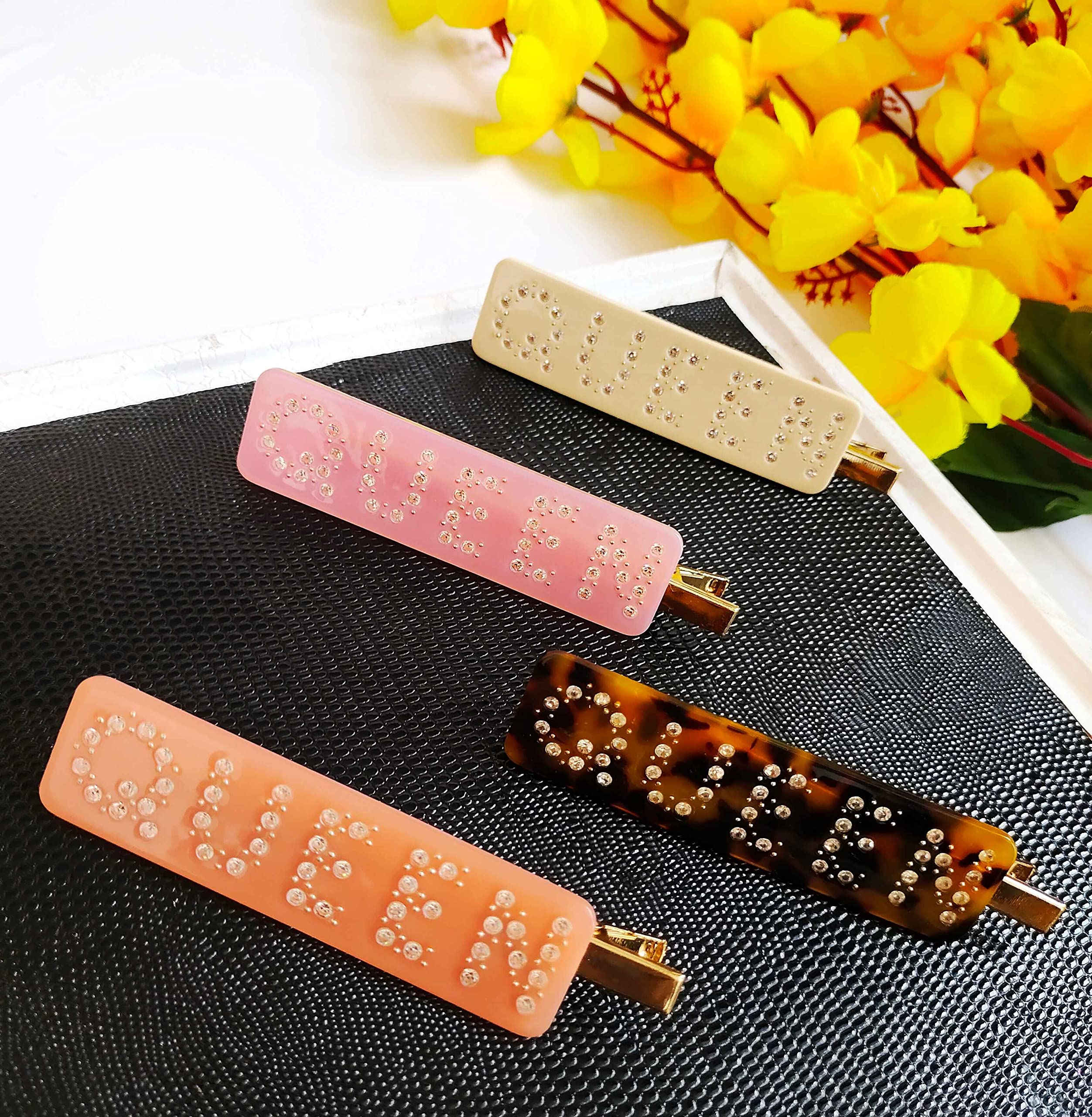 ANNACREATIONS Gold Crystal Letter Hair Clips for Women & Girls - Trendy Stylish Hairpins, Fashion Hair Accessories & Jewelry (Style 4) - Perfect for Parties, Weddings & Daily Wear