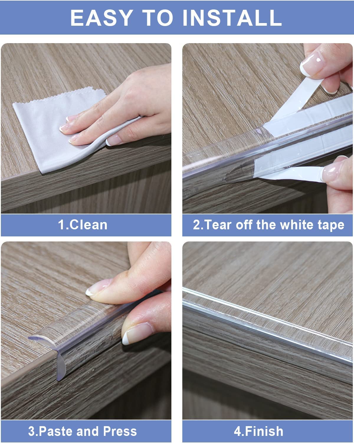 Baby Proofing Silicone Corner & Edge Protector Strip - 6.6ft Clear Safety Bumper with Upgraded Pre-Taped Strong Adhesive for Cabinets, Tables, Drawers - Perfect for Childproofing Homes, Nurseries & Office Furniture