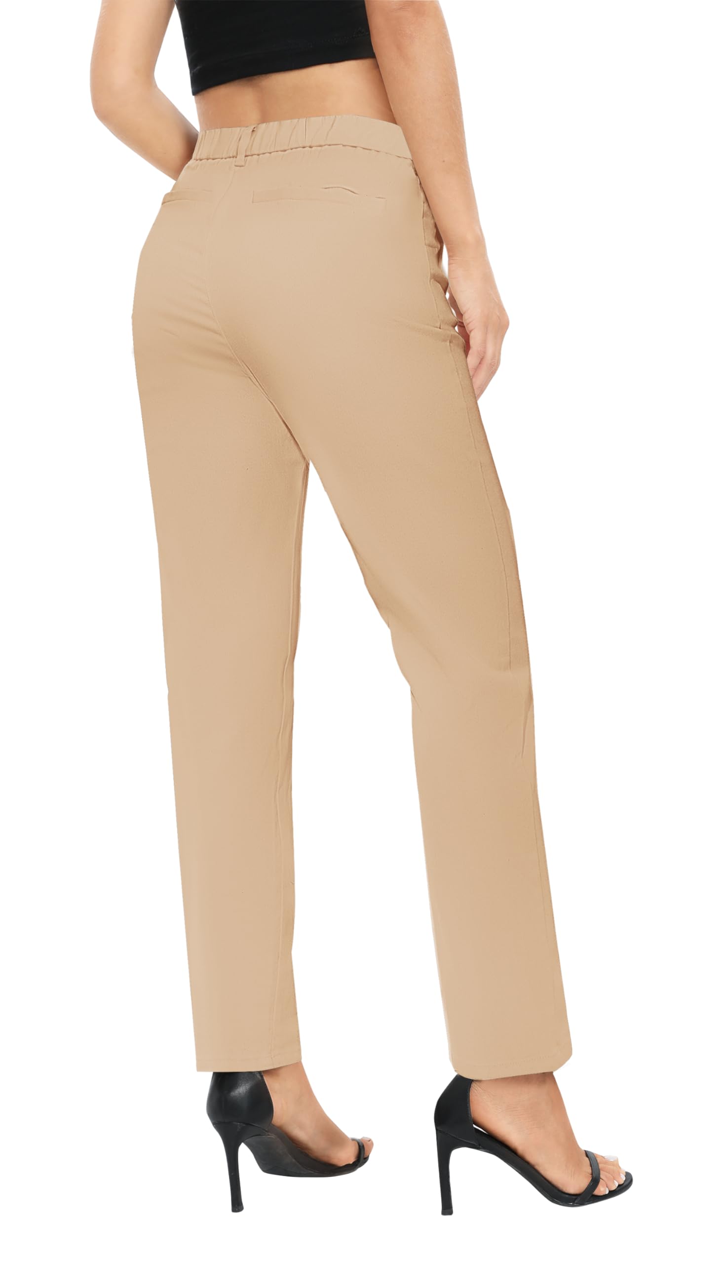 Urban CoCo Women's Stretch Waist Work Pants - Business Casual Office Trousers with Pockets for Professional Women | Perfect for Office, Meetings & Business Travel