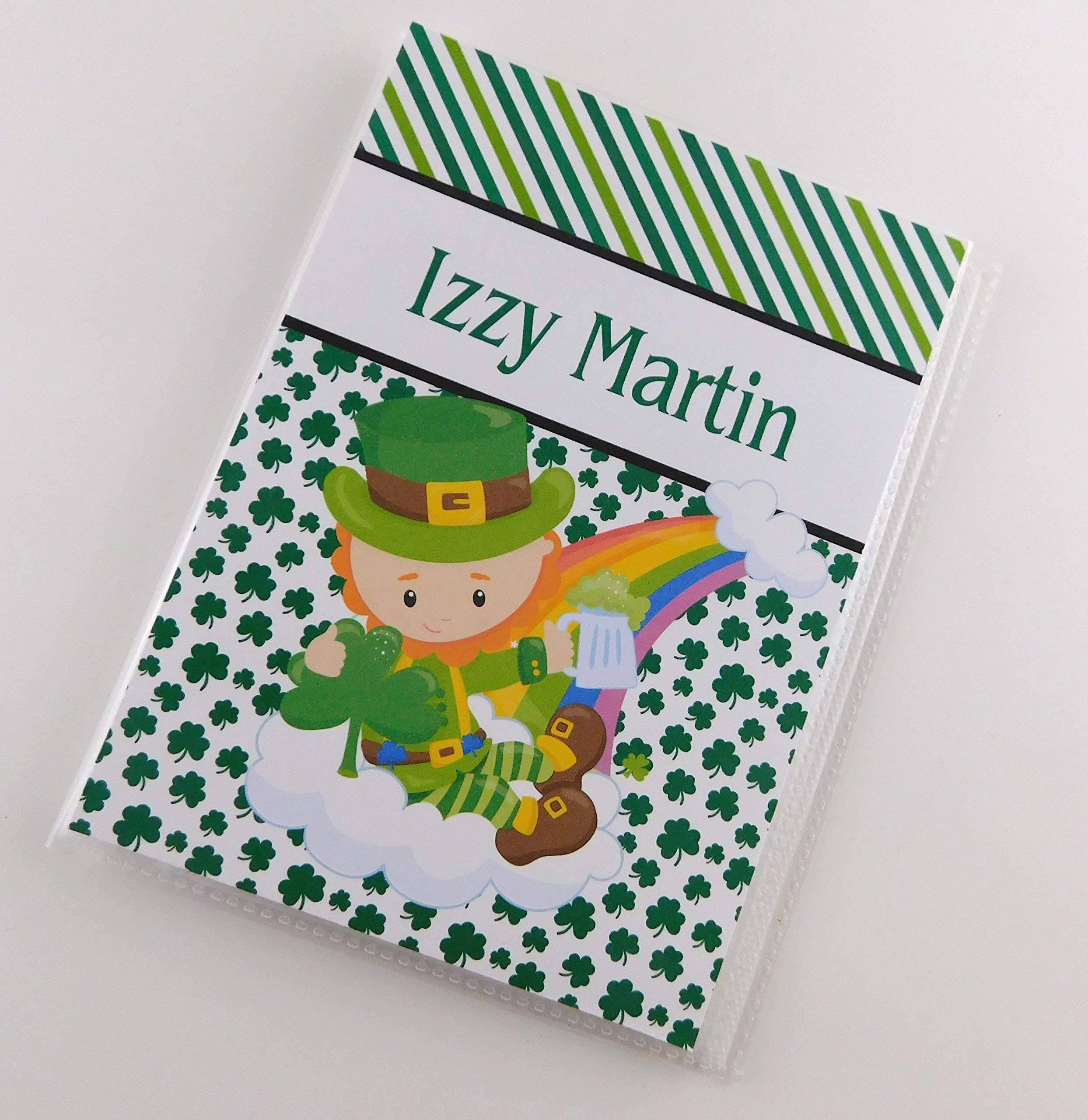 4x6 or 5x7 Photo Album for St. Patrick's Day - Leprechaun, Four Leaf Clover & Rainbow Design - Perfect for Irish-Themed Parties, Home Decor and Holiday Memories