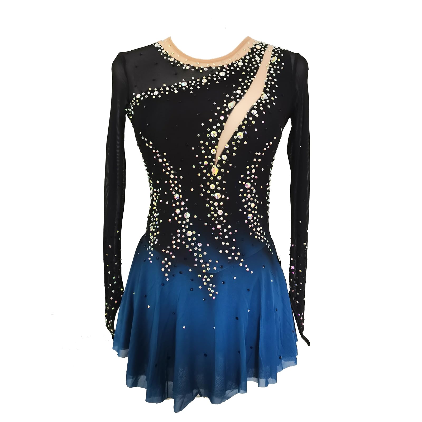 Black Sparkly Figure Skating Skirt for Girls - Ice Skating Competition & Performance Costume - Perfect for Ice Shows, Competitions, and Practice Sessions