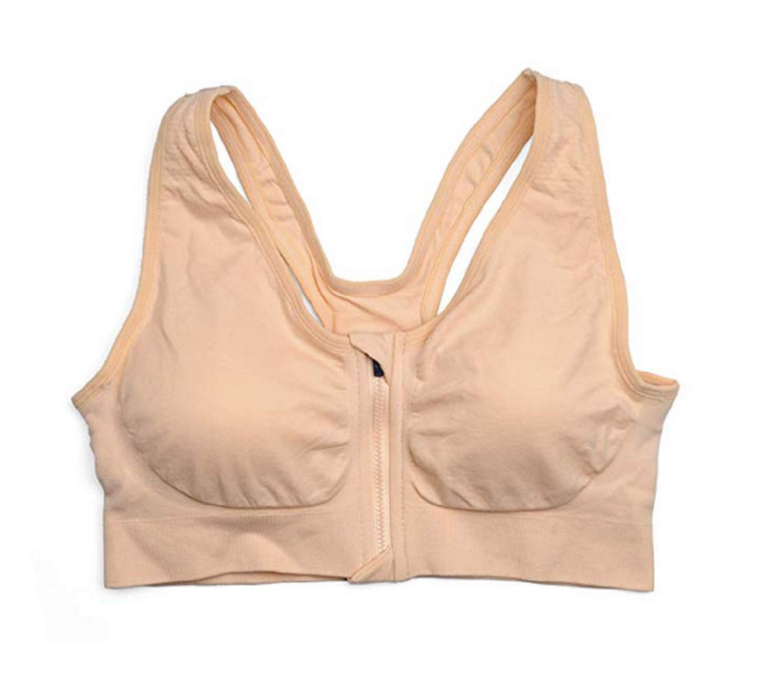 2 Pack Seamless Women's Zip Front Sports Bra - High Impact Support, Wireless Post-Surgery Bra for Yoga, Running & Gym Workouts - Comfortable Built-in Padding for Active Lifestyles