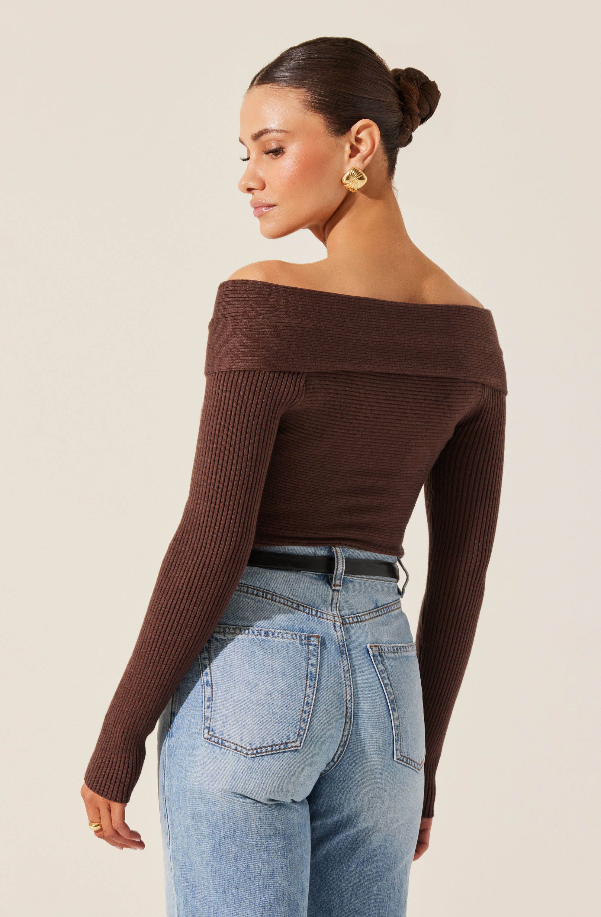 Off Shoulder Crossover Sweater Women's Fashion - Casual Knit Pullover for Fall & Winter - Perfect for Date Night, Office Wear & Weekend Outfits