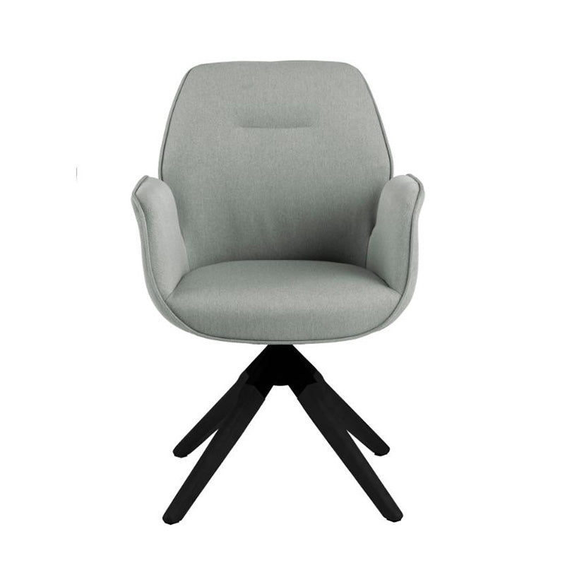 Arden Swivel Dining Chair - Grey & Black Upholstered Modern Kitchen Counter Stool for Home, Bar, Restaurant & Office Use