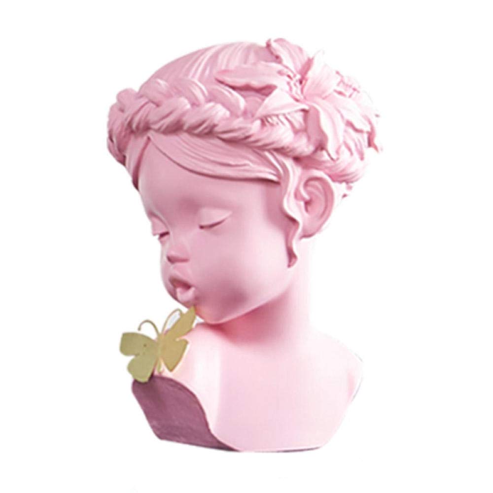 Cute Kissing Baby Butterfly Angel Girl Resin Statue - Garden Sculpture & Home Decor for Outdoor Patio, Lawn, and Indoor Living Room
