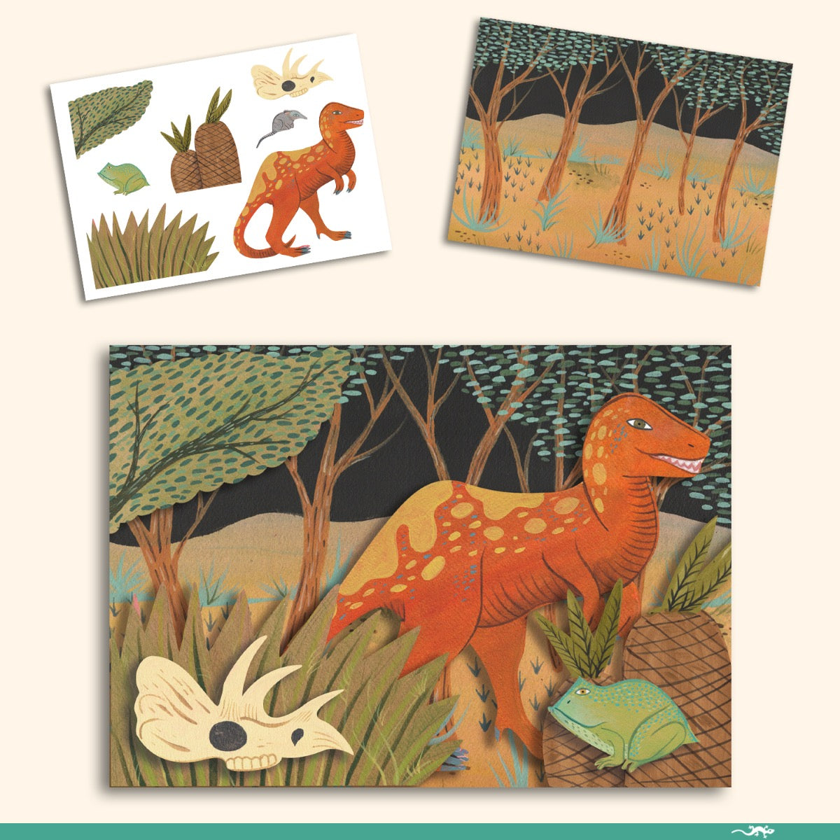 Djeco Multi Activity Kits - The World of Dinosaurs Creative Arts & Crafts Set for Kids | STEM Learning Toys | Dinosaur Themed Painting & Coloring Activities | Perfect for Birthday Gifts & Classroom Projects