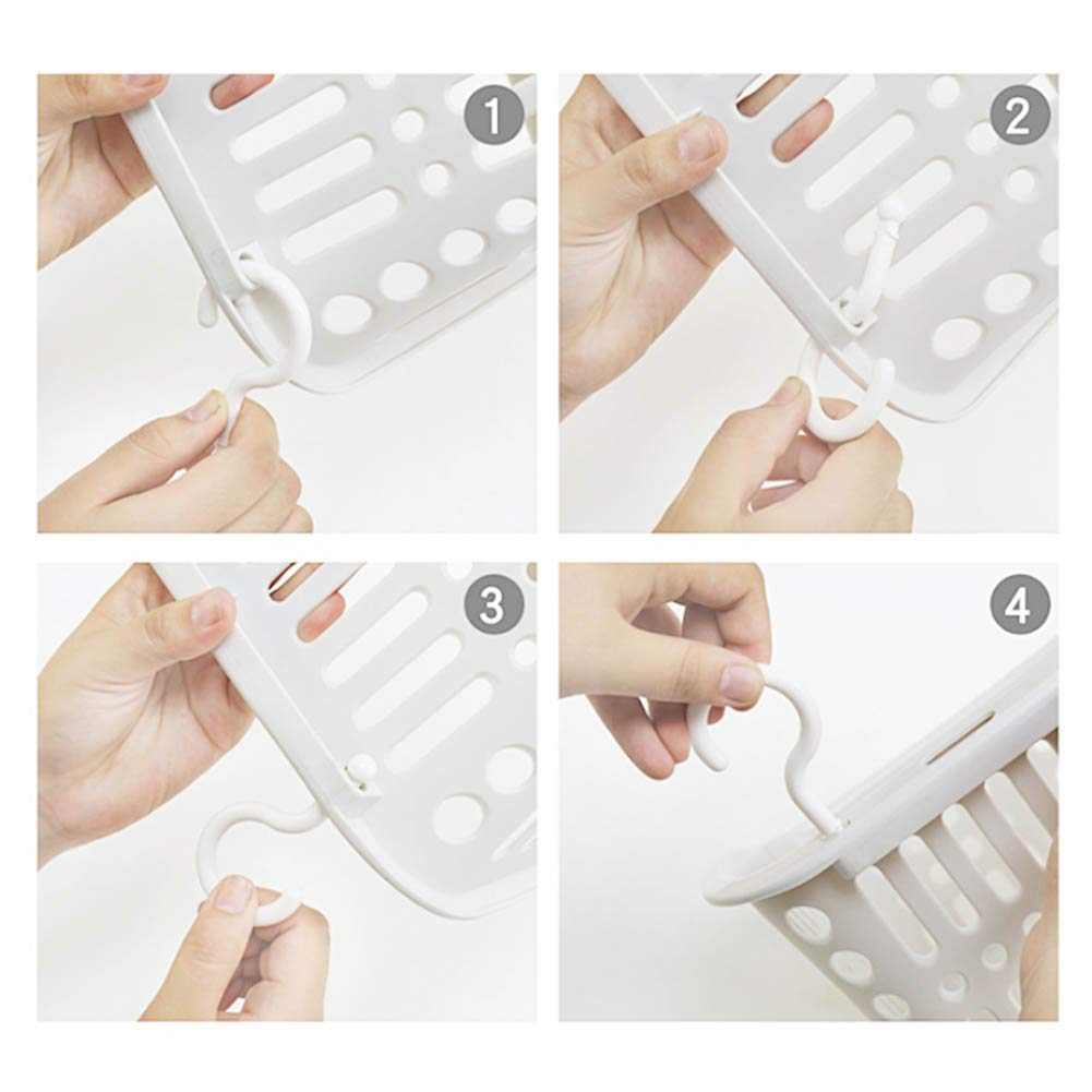 Multifunctional Plastic Wall Hanging Storage Basket - White Laundry Organizer for Clothes, Toys, Books & Cosmetics | Perfect for Bedroom, Bathroom & Kids Room Organization
