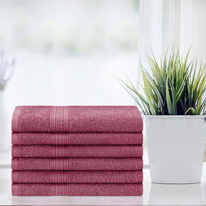 Premium 6-Piece Organic Cotton Hand Towel Set - Soft, Absorbent & Eco-Friendly - Perfect for Bathroom, Kitchen & Guest Use