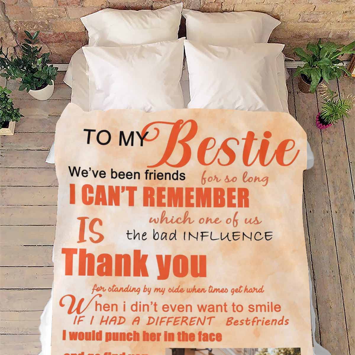 MyPupSocks Personalized Best Friend Photo Blanket - Custom BFF Gift for Long Distance Friendship, 30x40 Soft Throw for Girls Birthday, Anniversary, or Cozy Movie Nights at Home