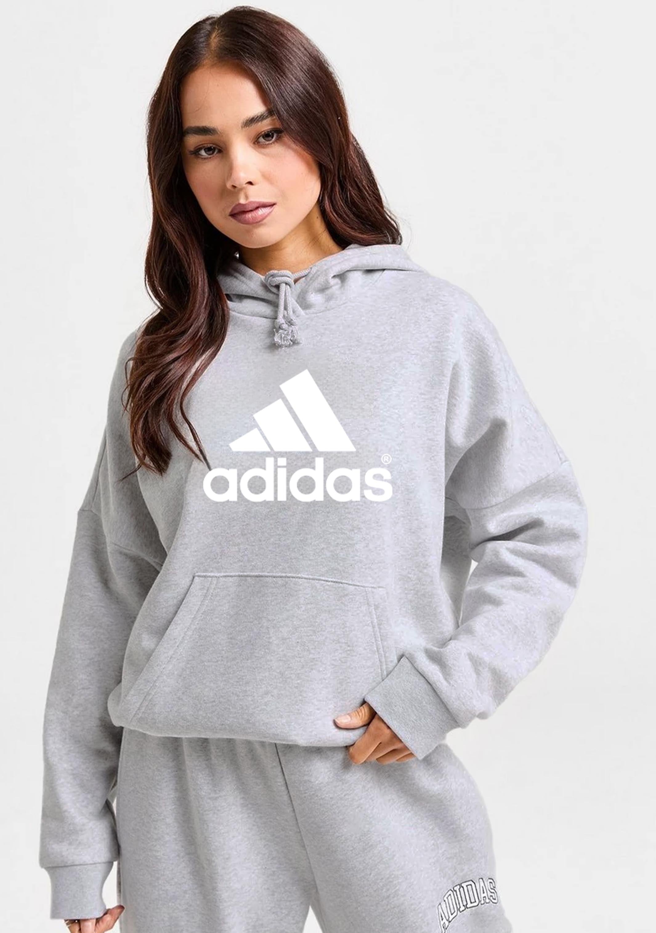 Adidas Women's Essential Boyfriend Logo Hoodie - Soft Fleece Pullover Sweatshirt for Casual Wear & Lounge | Gym, Running, Travel, Streetwear Fashion