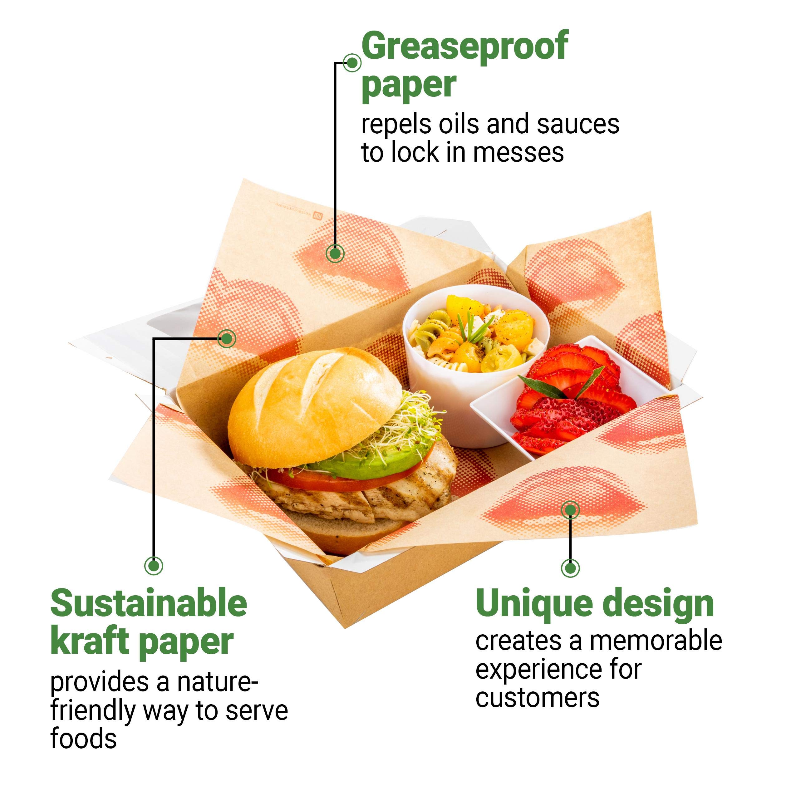 500-Pack 12x12 Inch Greaseproof & Microwavable Kraft Pastry Sheets - Durable Sandwich Wrapping Papers for Restaurants, Bakeries & Coffee Shops | Perfect for Food Basket Liners, Takeout Packaging & Bakery Display