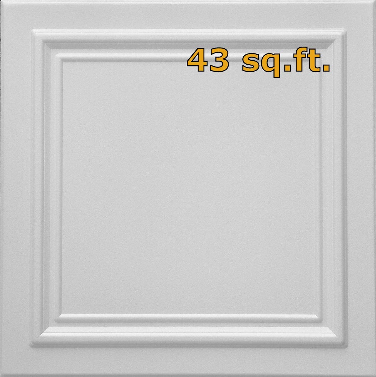 Styro Pro RM-24 Styrofoam Ceiling Tiles - Easy Glue-Up Installation for Popcorn Ceiling Cover (No Scraping Needed) - 16 Tiles Pack Covers 43 Sq.Ft (4 Sq.Mt) - Perfect for Home Renovation & DIY Projects