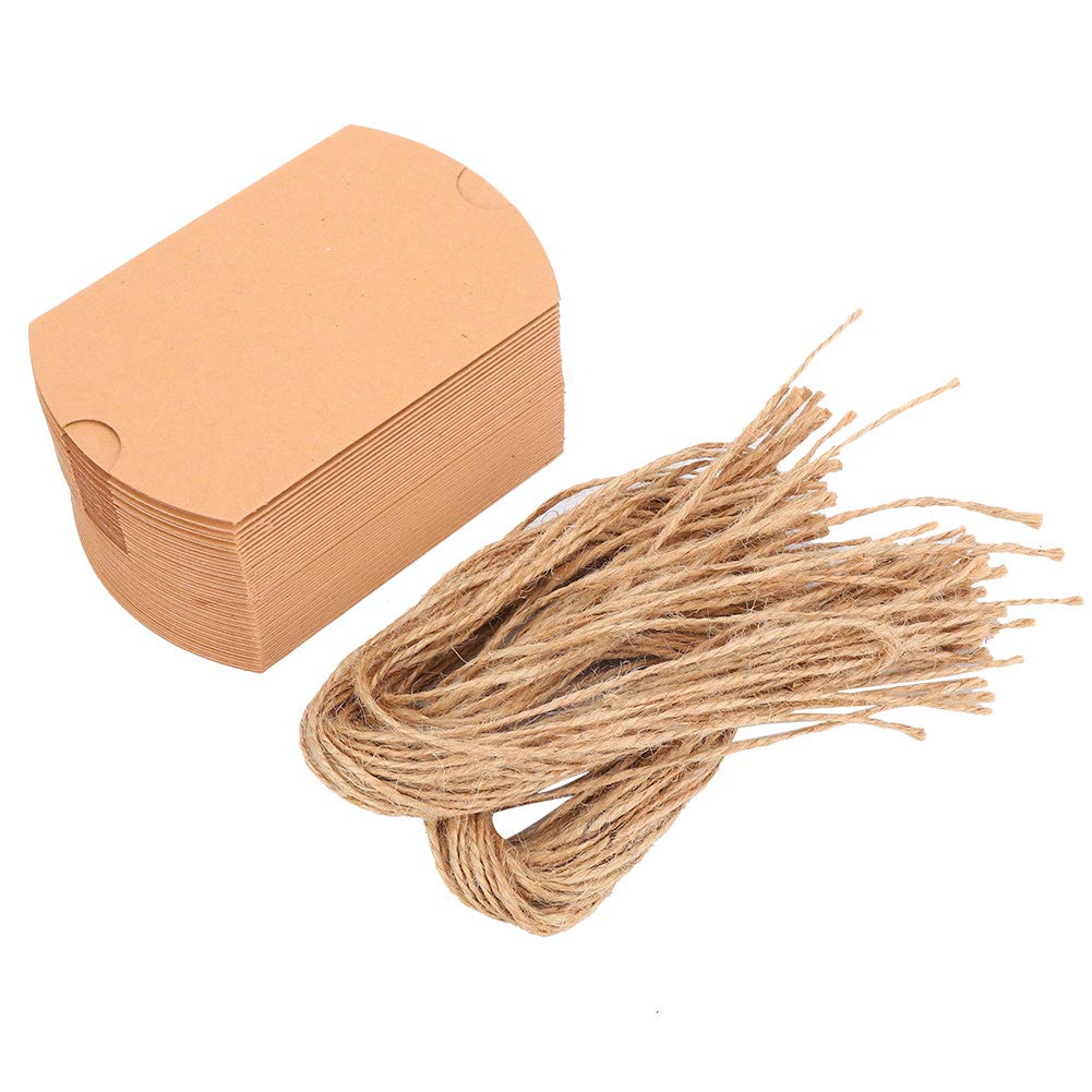 100pcs Cute Paper Candy Box with Rope - Elegant Wedding Favor, Party Gift Box for Girls, Women, Office & Home Decor | Perfect for Bridal Showers, Baby Showers & Birthday Parties