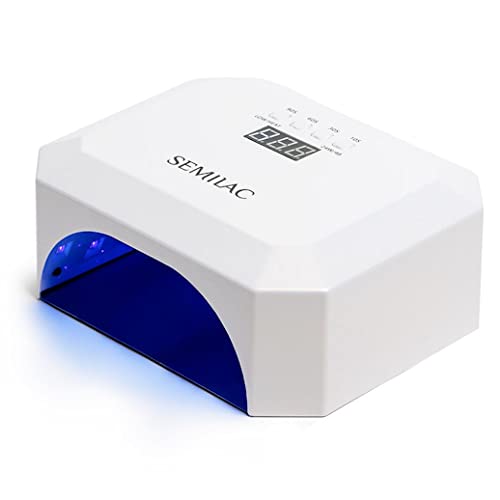 Semilac Professional 48W/24W LED UV Nail Lamp for Gel Polish Curing - 4 Timer Settings, Digital Display, Detachable Base, Motion Sensor - Perfect for Home & Salon Manicure Pedicure Nail Art