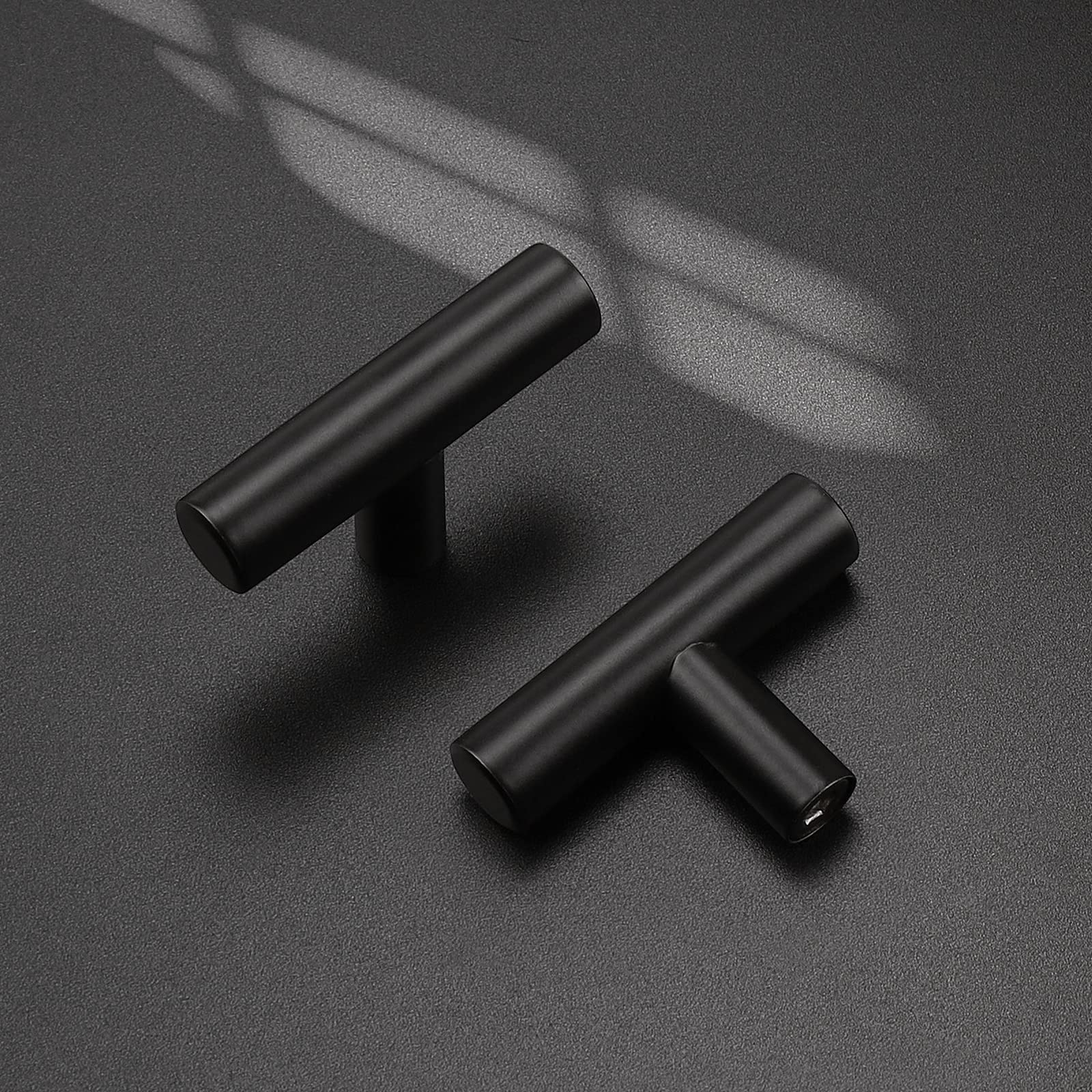 15 Pack Flat Black Kitchen Cabinet Knobs - 2 Inch Stainless Steel Single Hole Cabinet Pulls for Drawer, Closet & Dresser - Modern Hardware for Home & Office Furniture Upgrade