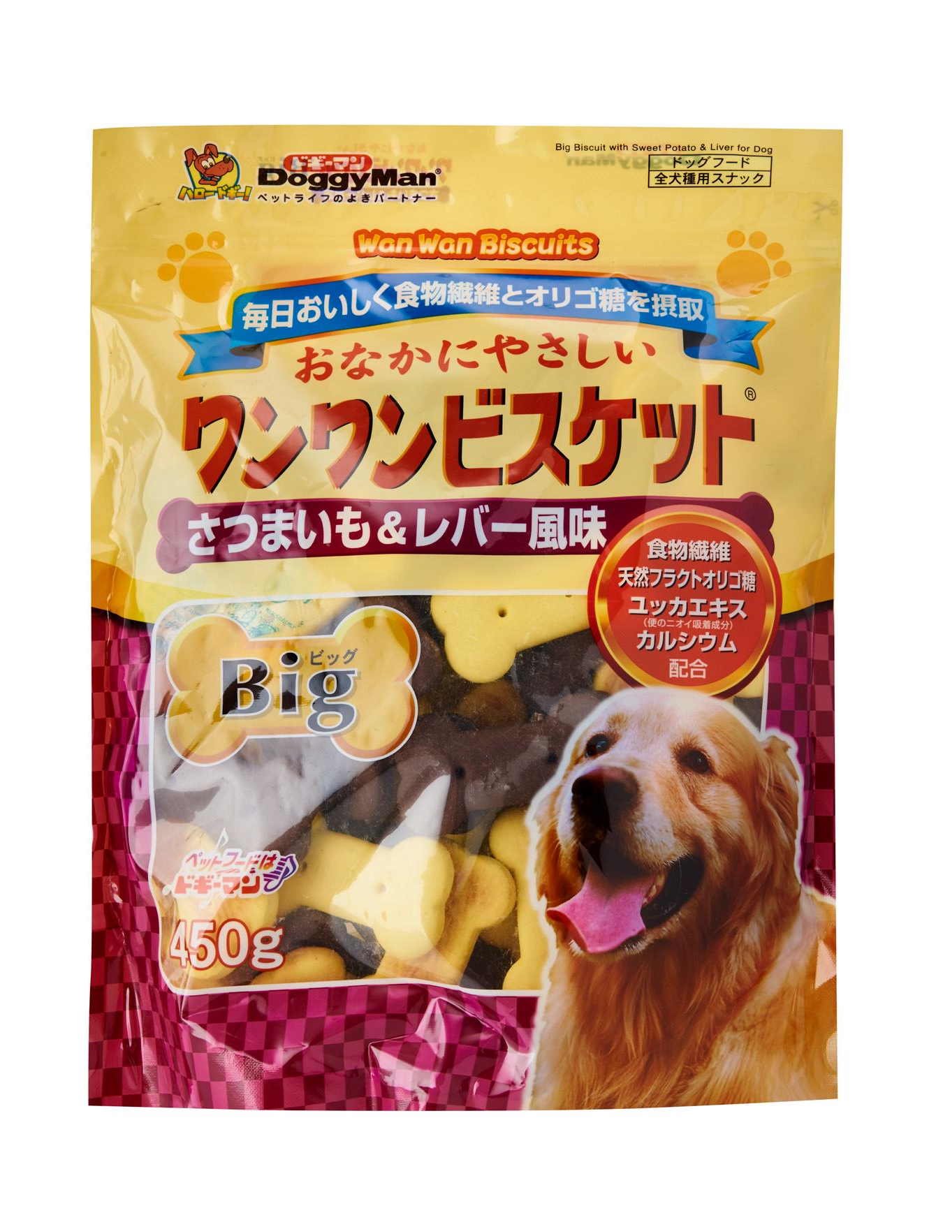 Premium DoggyMan Bowwow Biscuit Sweet Potato & Chicken Liver Dog Treats 450g - Grain-Free, All-Natural Training Snacks for Small, Medium & Large Dogs - Perfect for Reward, Training & Dental Health