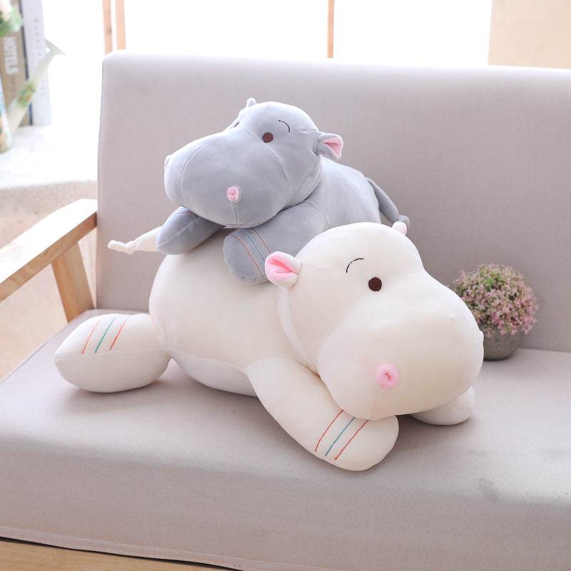 Cute Kawaii Stuffed Hippo Plush Toy - Soft & Huggable Animal Pillow for Kids, Girls, Boys - Perfect for Bedroom Decor, Gifts, and Cuddling