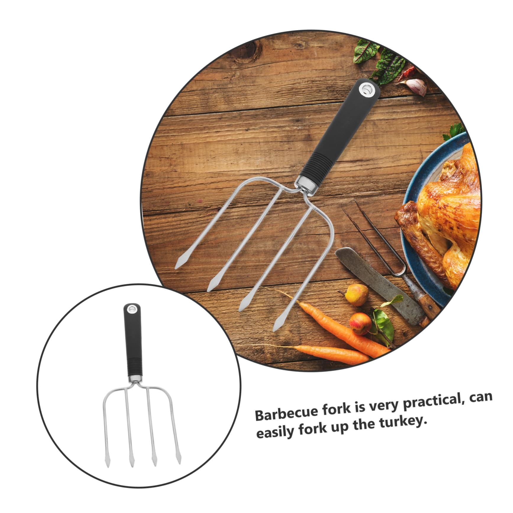 Premium Stainless Steel Heavy Duty Turkey Forks - 4 Prong BBQ Roast Carving Fork for Meat, Poultry & Turkey - Perfect for Grilling, Roasting & Carving at BBQs, Thanksgiving & Family Gatherings