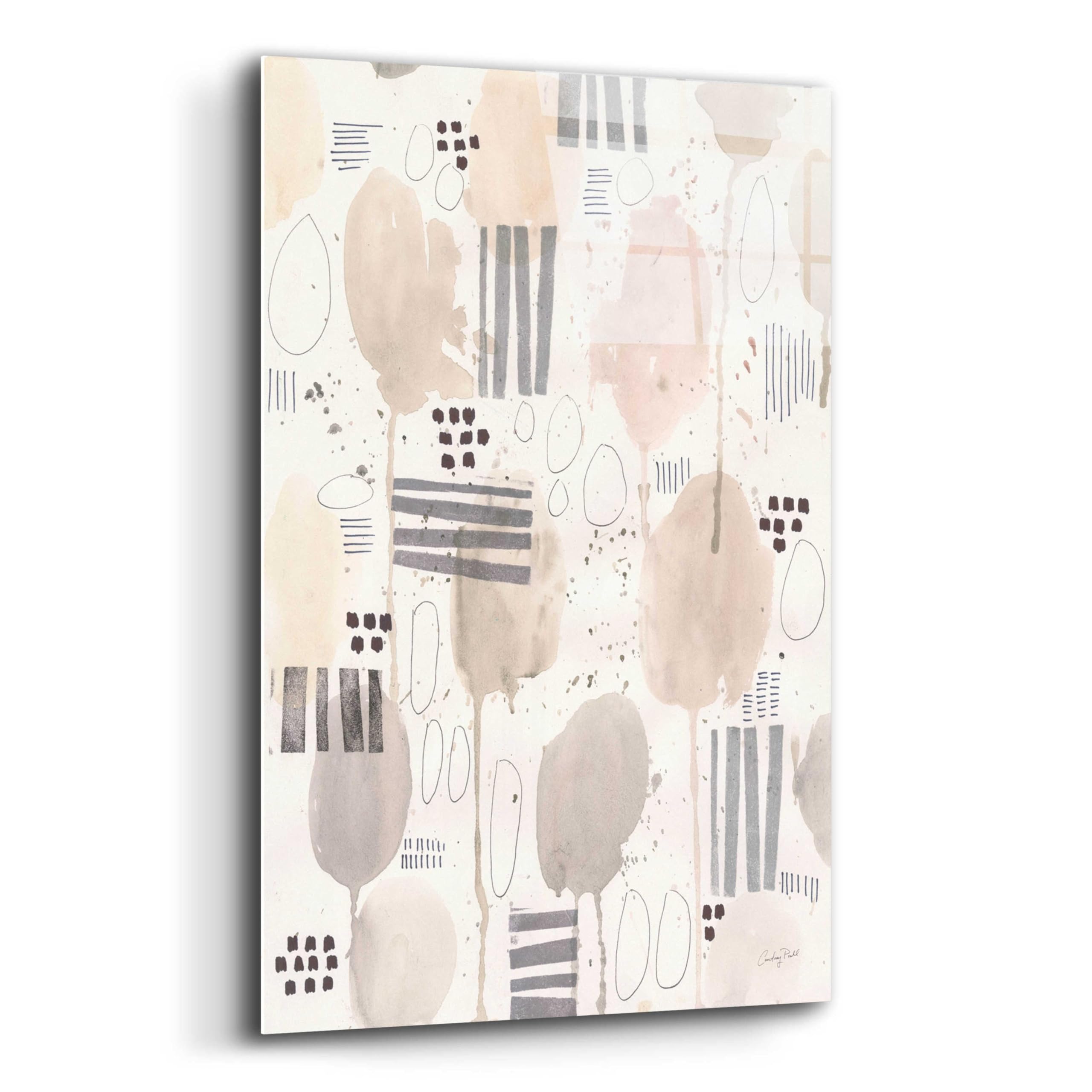 Courtney Prahl Neutral Studies II Acrylic Glass Wall Art - 16x24 Inches Modern Abstract Painting for Living Room, Bedroom & Office Decor