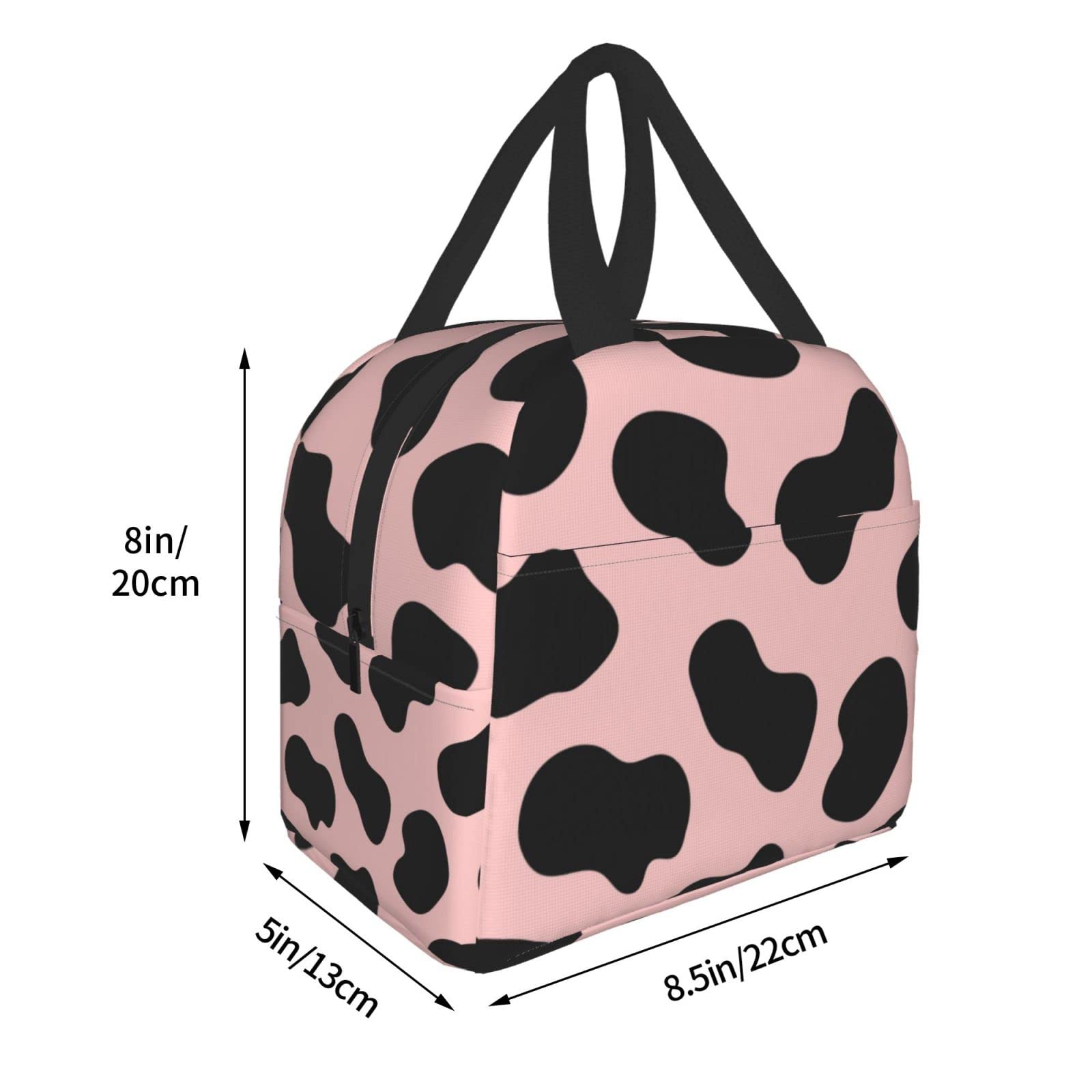 Insulated Lunch Bag for Work & Travel - Reusable Cute Cow Design Portable Meal Container for Men & Women - Perfect for Office, School, Picnic & Outdoor Activities