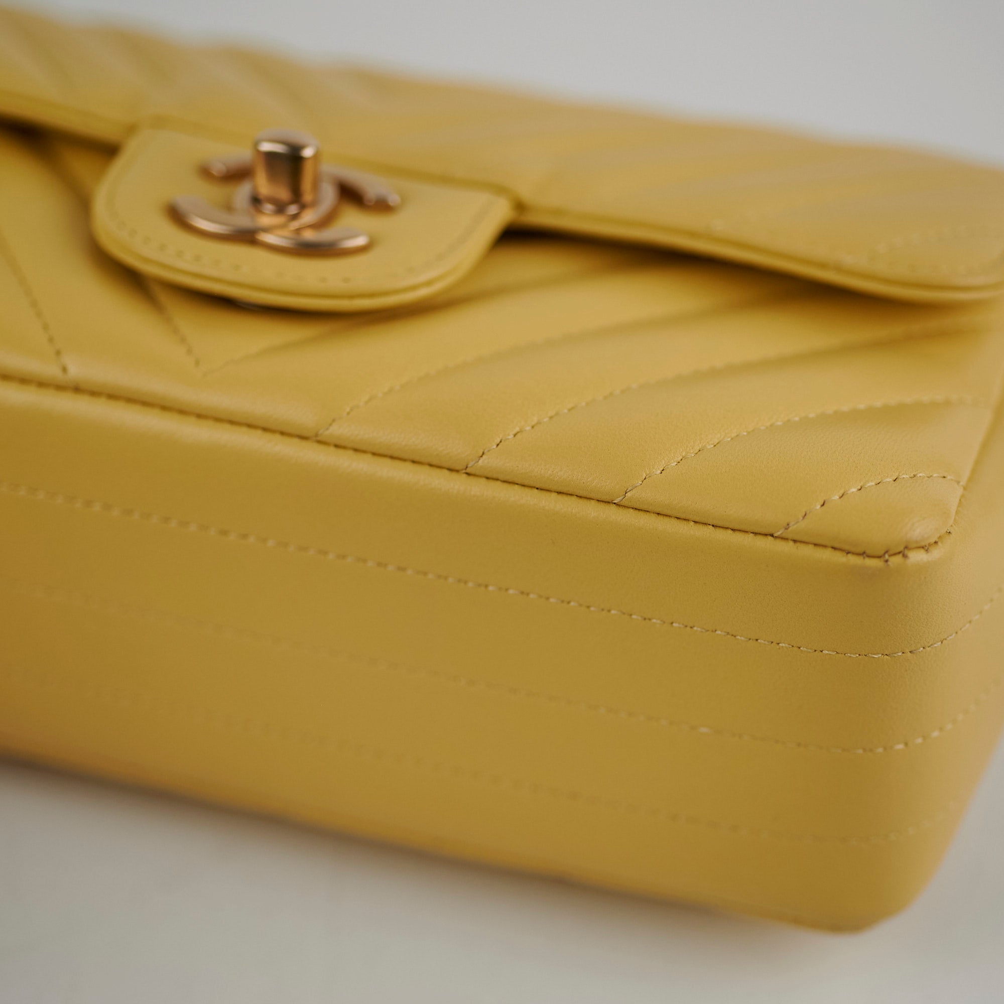 Chanel Mini Rectangular Chevron Yellow Leather Crossbody Bag - Luxury Designer Handbag for Women, Perfect for Parties & Evening Events