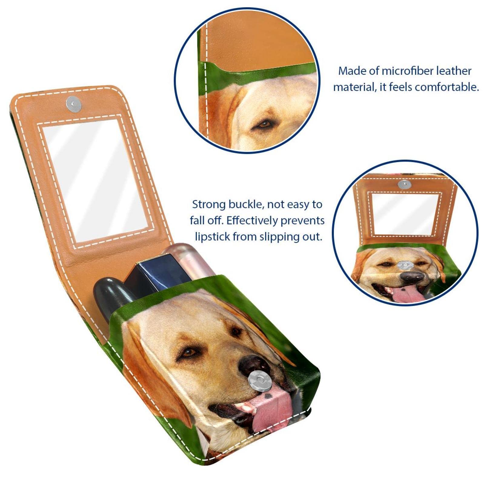 Personalized Lipstick Case - Portable Makeup Bag & Cosmetic Pouch Organizer with Cute Labrador Smile Design | Perfect for Travel, Daily Use & Gift Giving