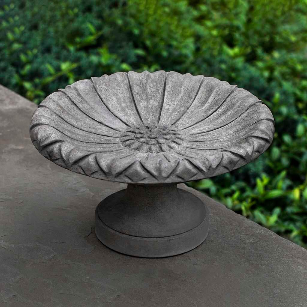 Campania International Lotus Birdbath - Elegant Outdoor Garden Decor for Birds & Wildlife - Perfect for Patio, Yard, or Garden Decoration