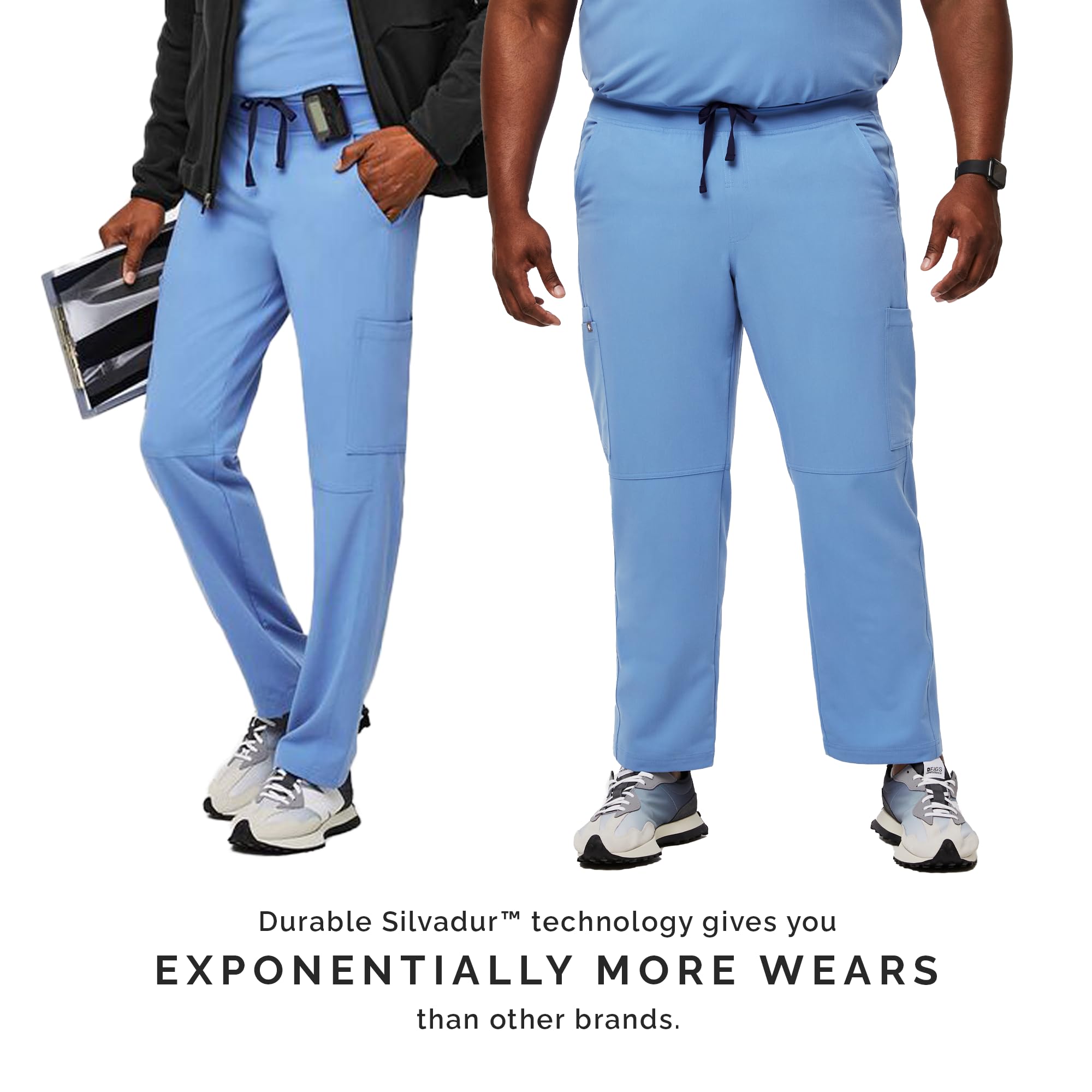 FIGS Axim Cargo Scrub Pants for Men - Classic Fit Straight Leg Medical Scrubs with 7 Pockets & 4-Way Stretch | Anti-Wrinkle Healthcare Uniform Pants for Doctors, Nurses, and Medical Professionals | Perfect for Hospital Shifts, Clinics, and Long Work Hours