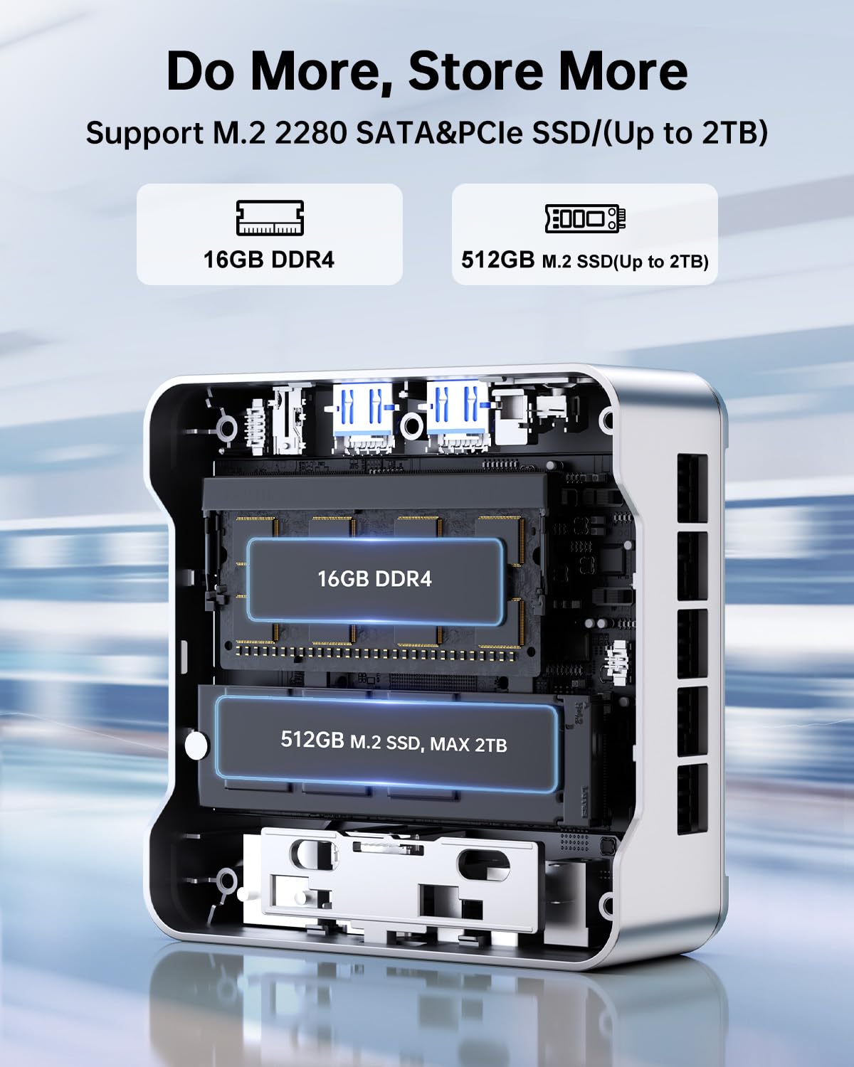 NiPoGi Mini PC with Intel Alder Lake-N97 (Faster than N100/N95, up to 3.6GHz), 16GB DDR4 RAM, 512GB M.2 SSD, Windows 11 Pro - 4K Dual Display, HDMI, WiFi, Bluetooth, LAN - Compact Desktop Computer for Home Office, Business, School & Gaming