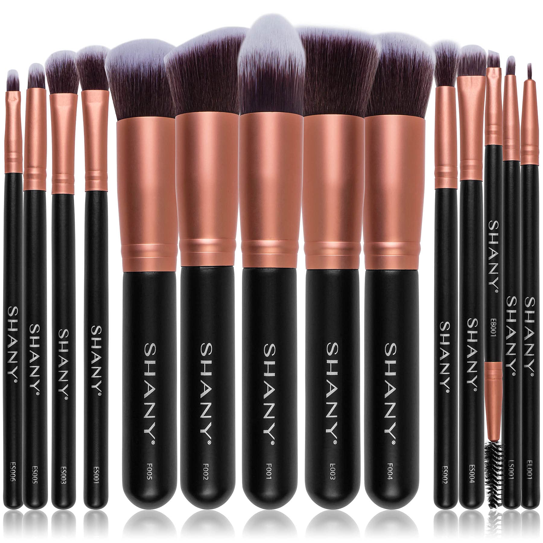SHANY 14-Piece Rose Gold Makeup Brush Set - Kabuki, Foundation, Powder, Concealer & Eyeshadow Brushes - Perfect for Professional Makeup Artists & Beginners - Ideal for Travel, Home & Salon Use
