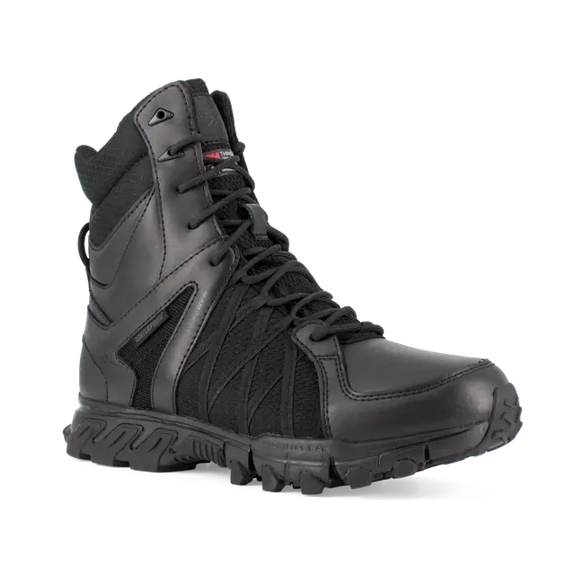 Trailgrip 8 Inch Soft Toe Waterproof Insulated Side Zip Tactical Boots for Men - Black | Hiking, Hunting & Outdoor Work Boots | All-Weather Comfort & Durability