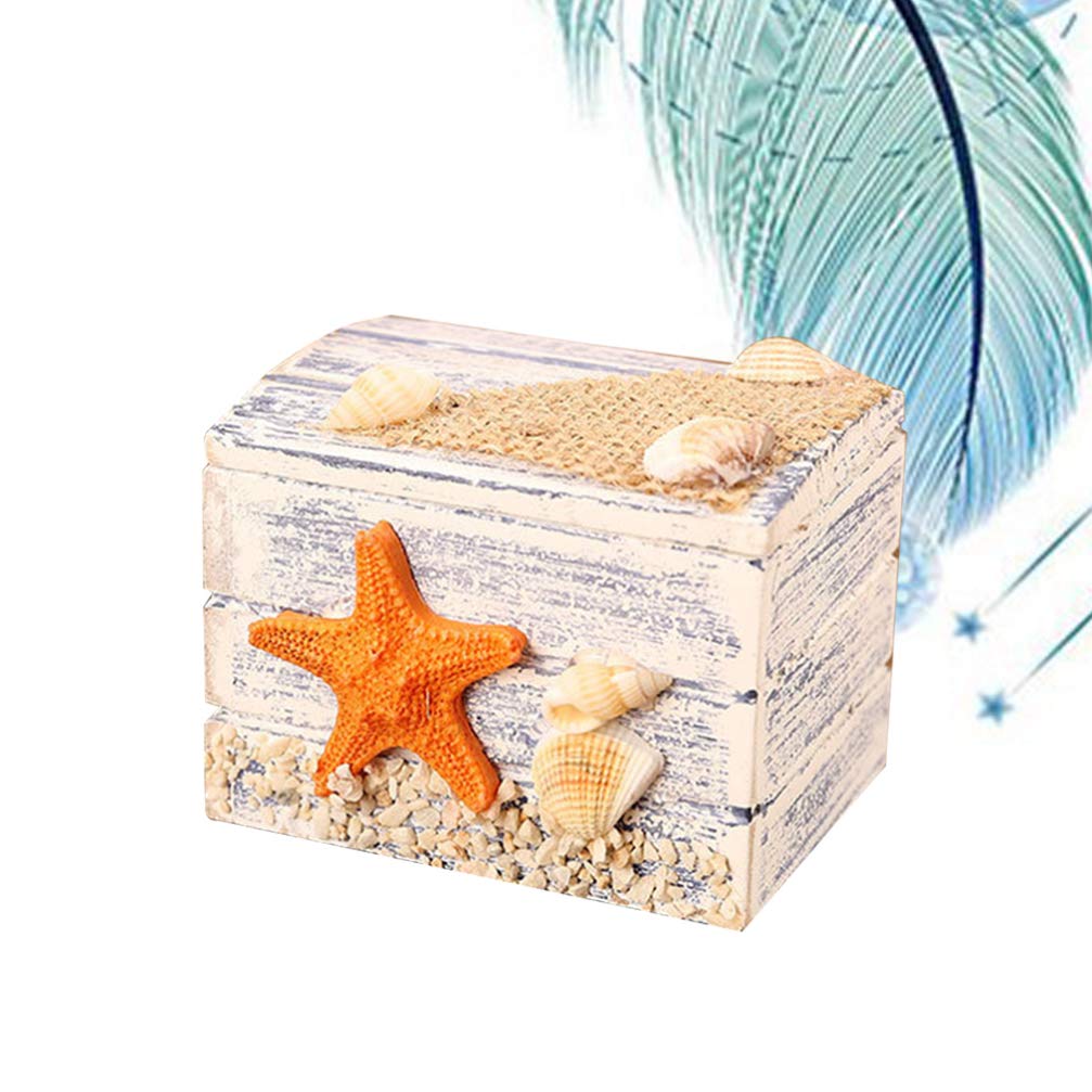 LIOOBO Wooden Jewelry Box Organizer - Mediterranean Nautical Style Storage Case for Rings, Necklaces & Earrings | Perfect for Home, Office & Travel Accessories Organization