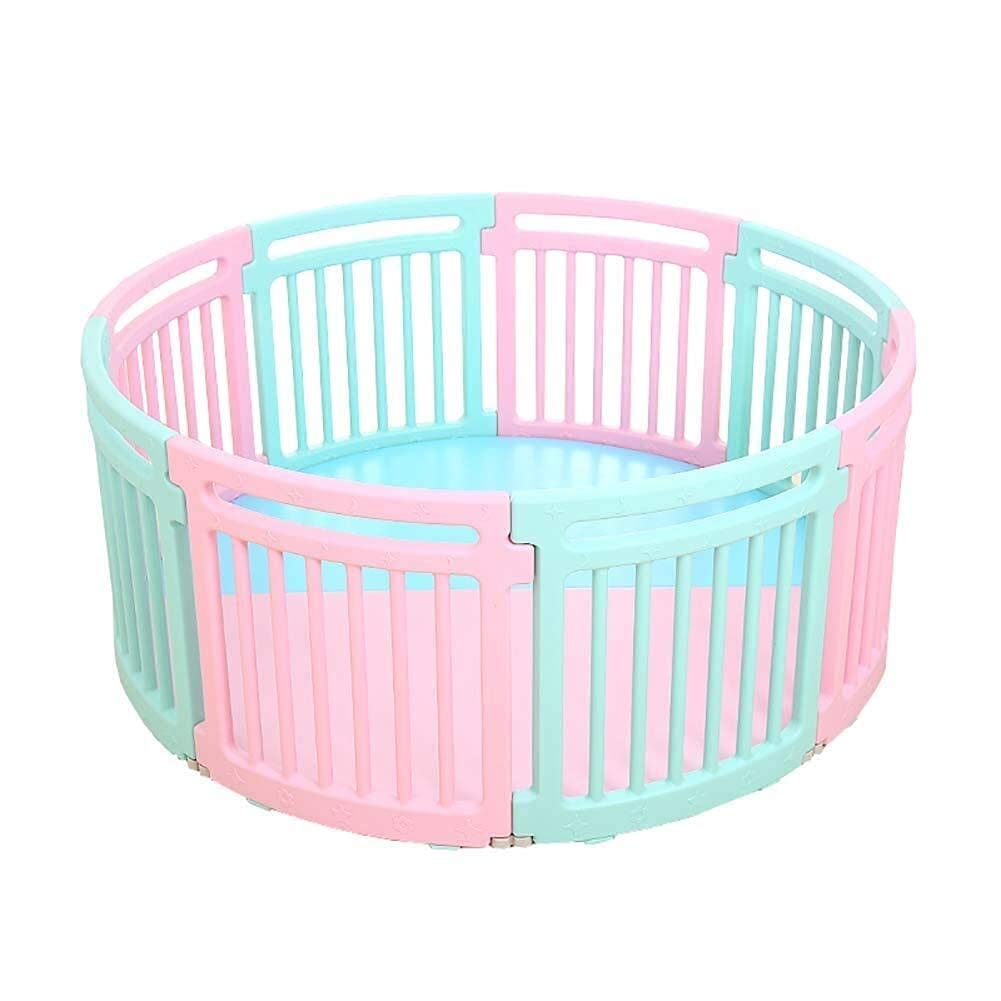 **Foldable Baby Playpen with 8 Activity Panels - Plastic Play Yard Fence & Room Divider for Kids - Safe Child Barrier Toy for Indoor & Outdoor Play**