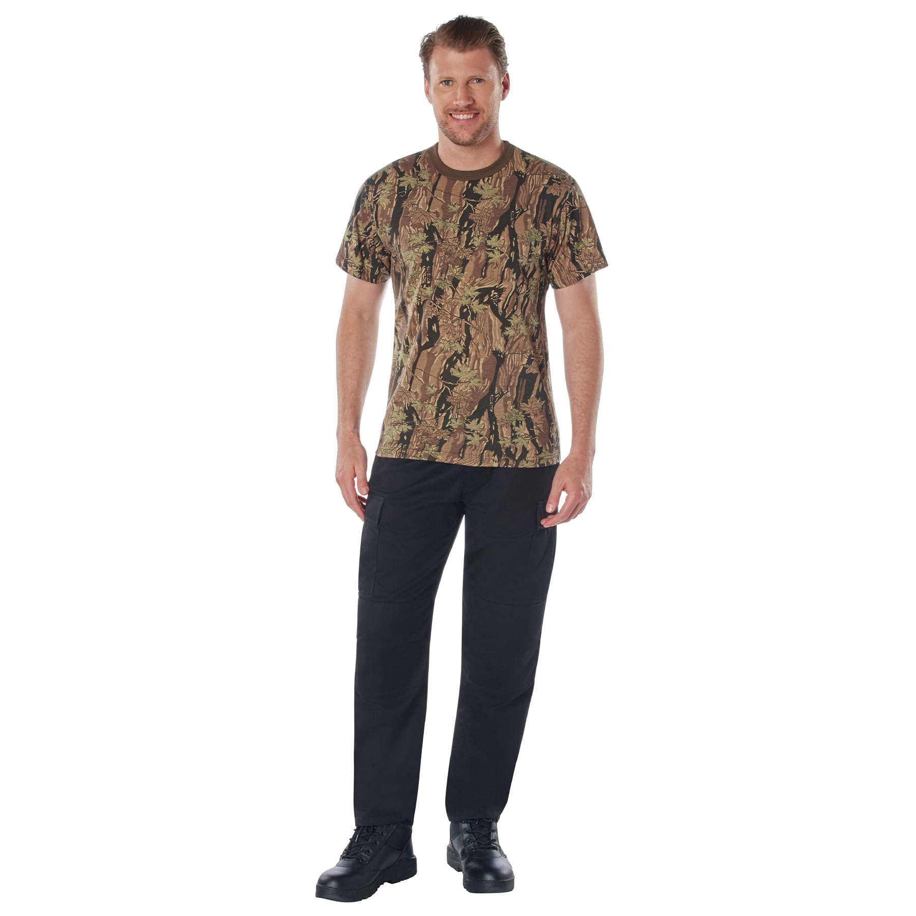 Rothco Camo T-Shirt - Durable Military Style Cotton Tee for Men | Tactical Outdoor & Casual Wear