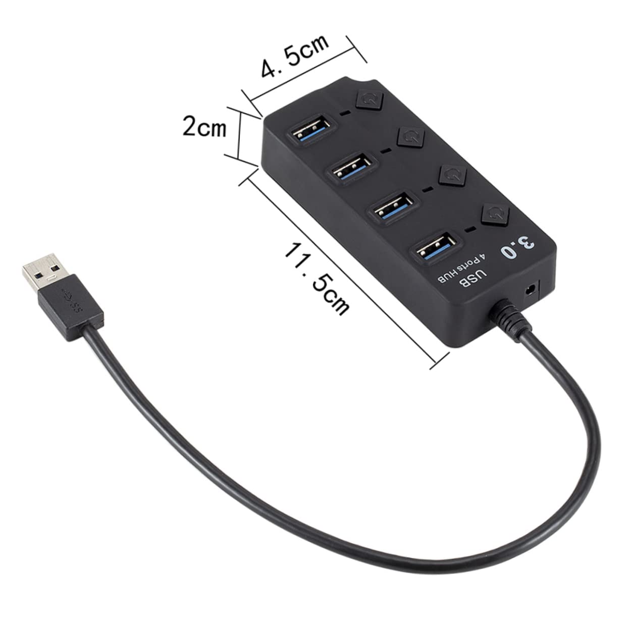 OSALADI 4-Port USB 3.0 Hub with 12A Fast Charging - High-Speed USB Splitter for Laptop, PC, Cell Phone, Tablet - Perfect for Home Office, Gaming & Travel Accessories