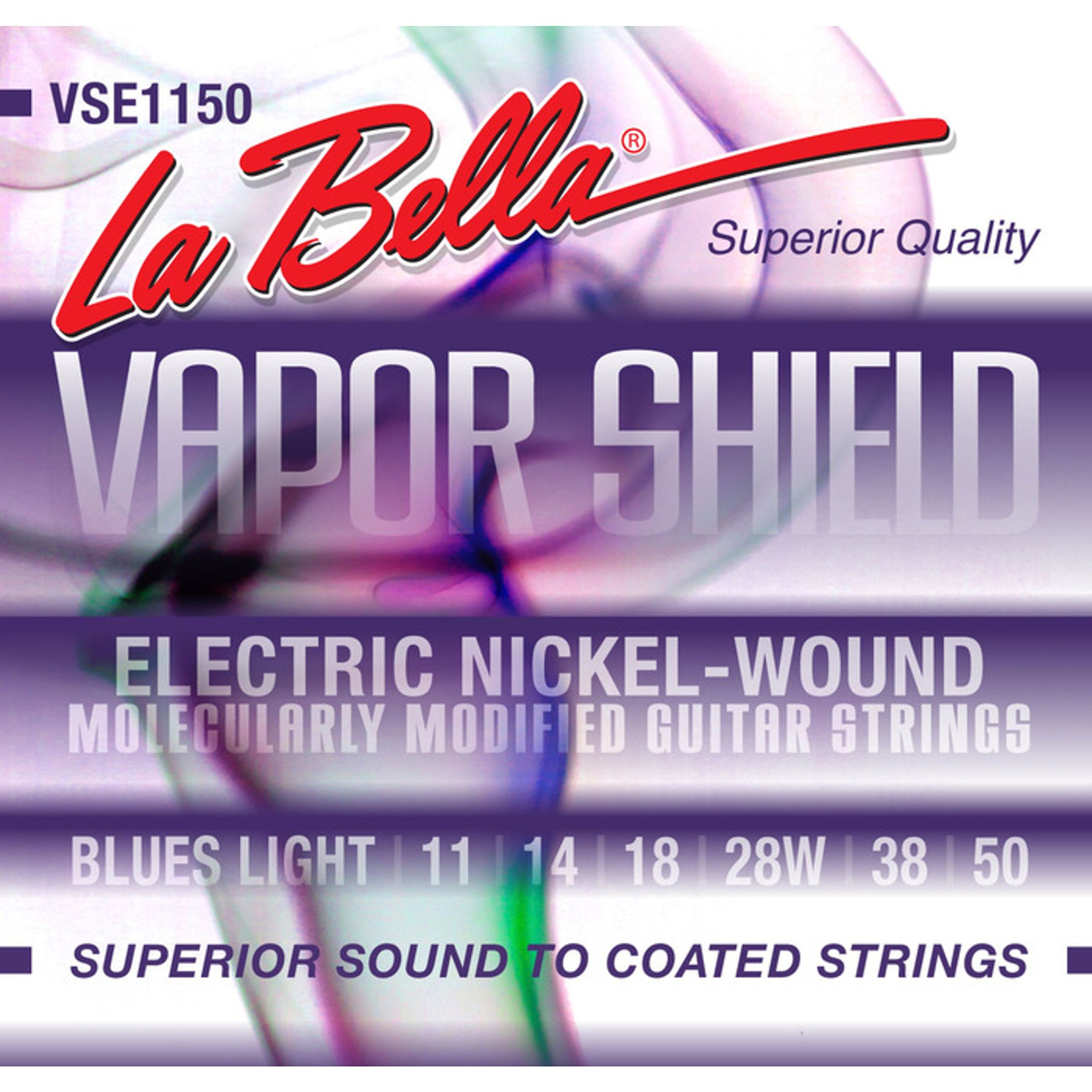 La Bella VSE1150 Vapor Shield Electric Guitar Strings - Blues Light Gauge 11-50 | Corrosion-Resistant Coating for Extended Playability | Perfect for Blues, Rock & Studio Recording