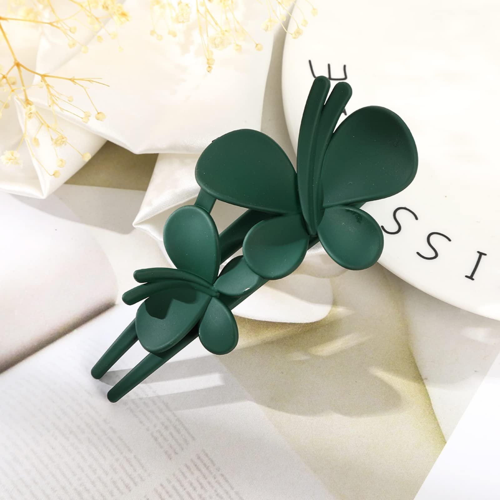 Butterfly Hair Clips for Women - Large Matte Duck Beak Hair Clips & Crocodile Hair Pins for Women & Girls (4-Pack) - Perfect for Updos, Ponytails & Everyday Hairstyles