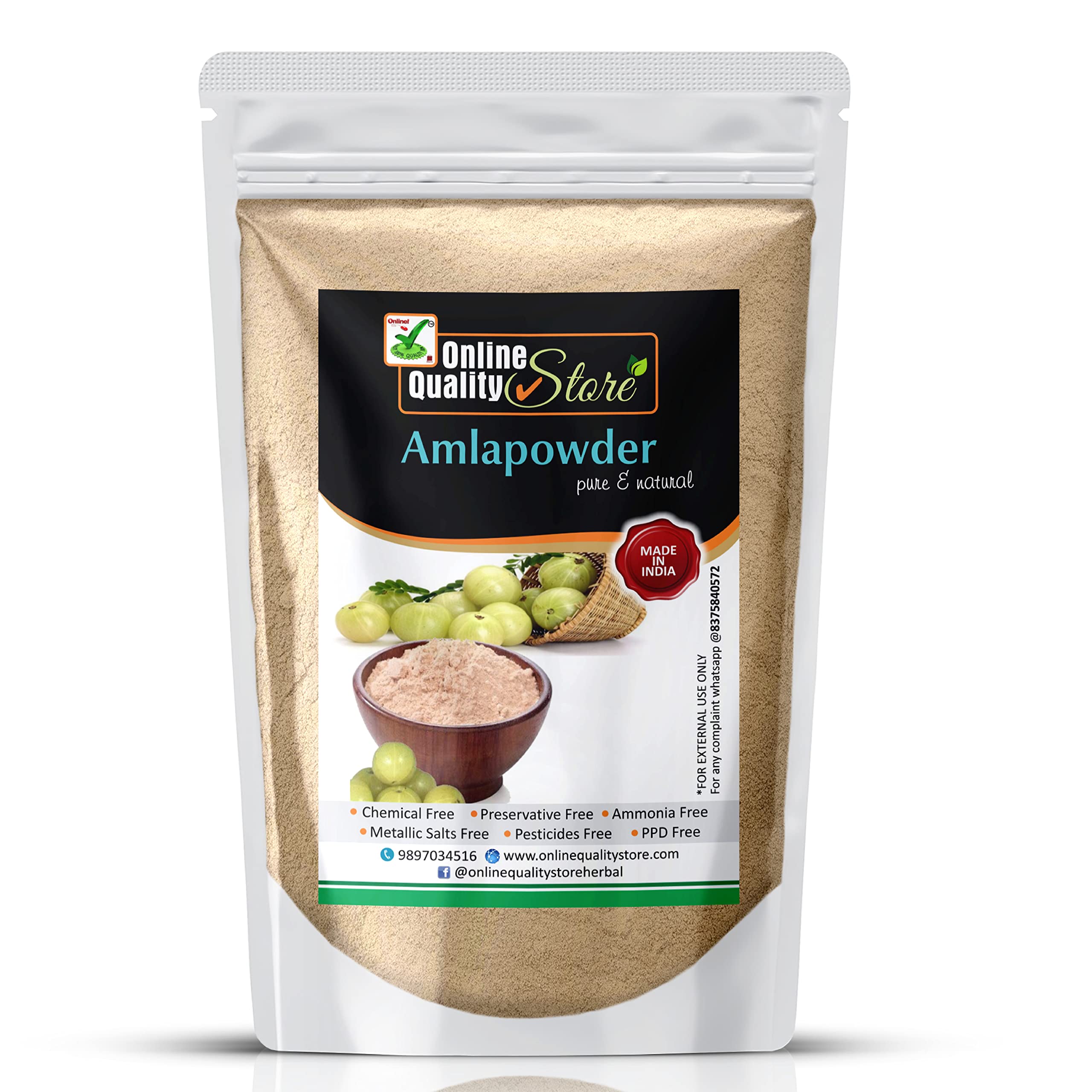 Premium Organic Amla Powder for Hair Growth (600g) - Natural Ayurvedic Treatment for Stronger, Healthier Hair | Perfect for DIY Hair Masks, Oils & Scalp Treatments
