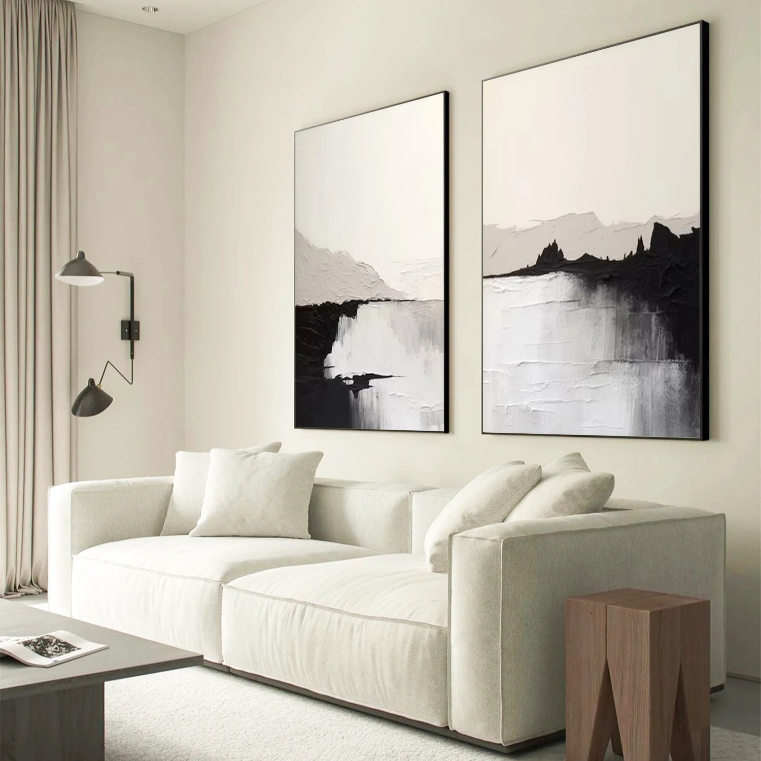 Abstract Painting Set of 2 - Modern Wall Art for Living Room & Bedroom Decor | #AB 417