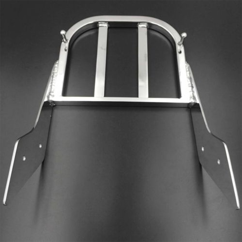 Chrome Motorcycle Solo Seat Sissy Bar Luggage Rack for Honda VTX 1300C (2002-2006) & VTX 1800C (2002-2011) & VTX 1800F (2005-2011) - Heavy Duty Rear Cargo Rack for Long Distance Cruising & Touring