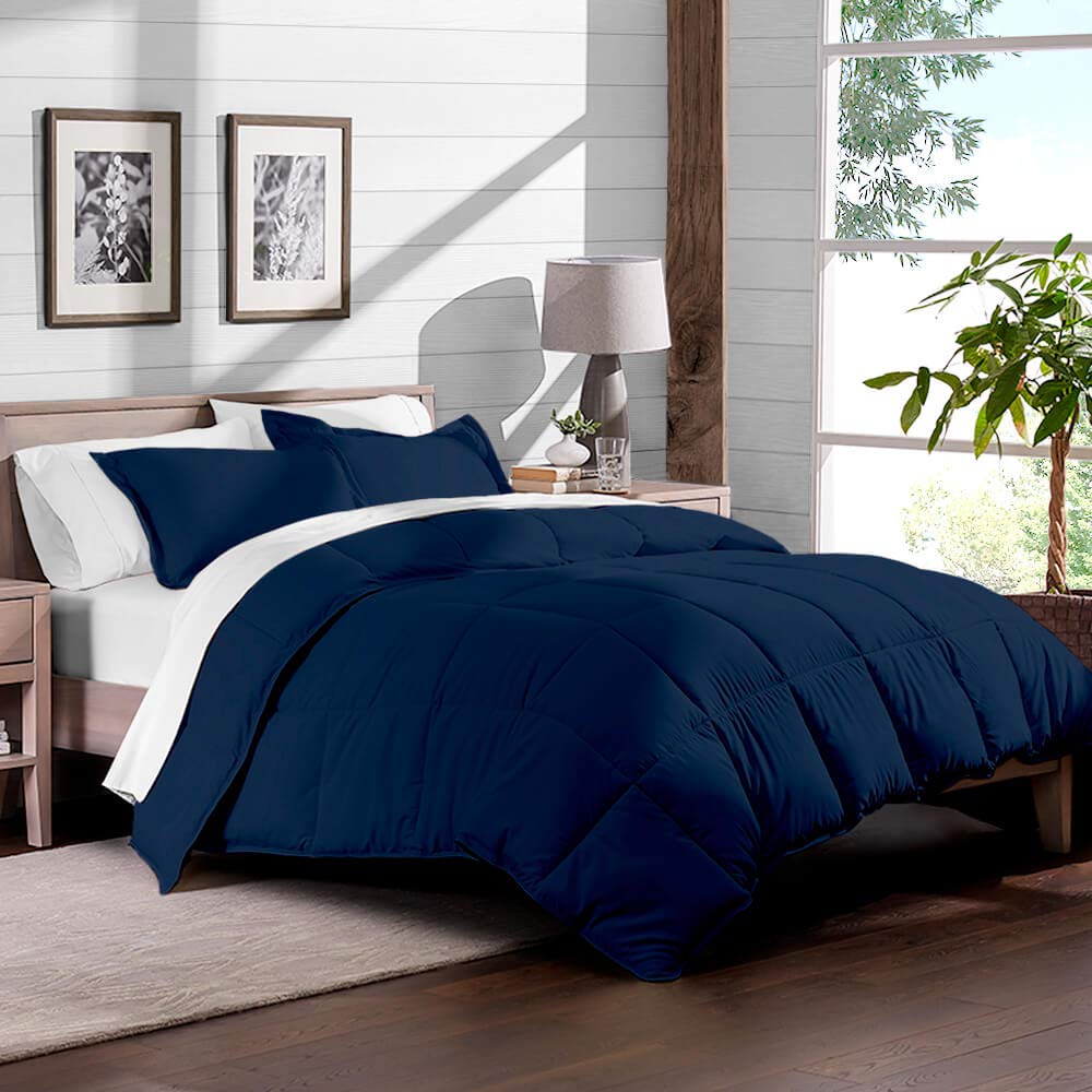 Navy Blue Twin XL Down Alternative Comforter Set - Hypoallergenic & Ultra Soft by Ivy Union - Perfect for Dorm Rooms, Guest Beds & Cozy Nights