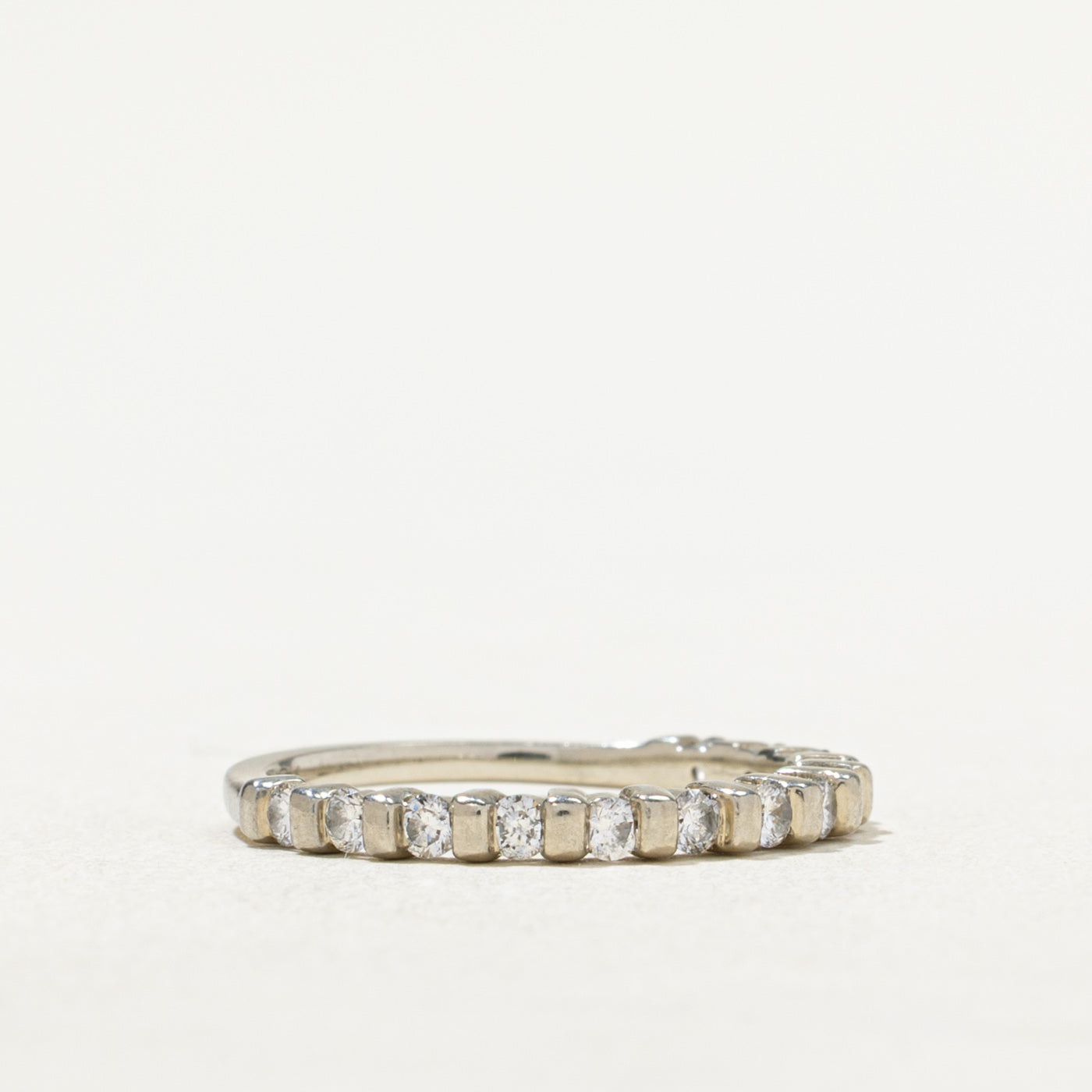 Semi Eternity Diamond Wedding Band Ring - 0.30 Carat Total Weight (CTW) - Size 4.75 - Perfect for Anniversary, Engagement & Bridal Jewelry Gifts
