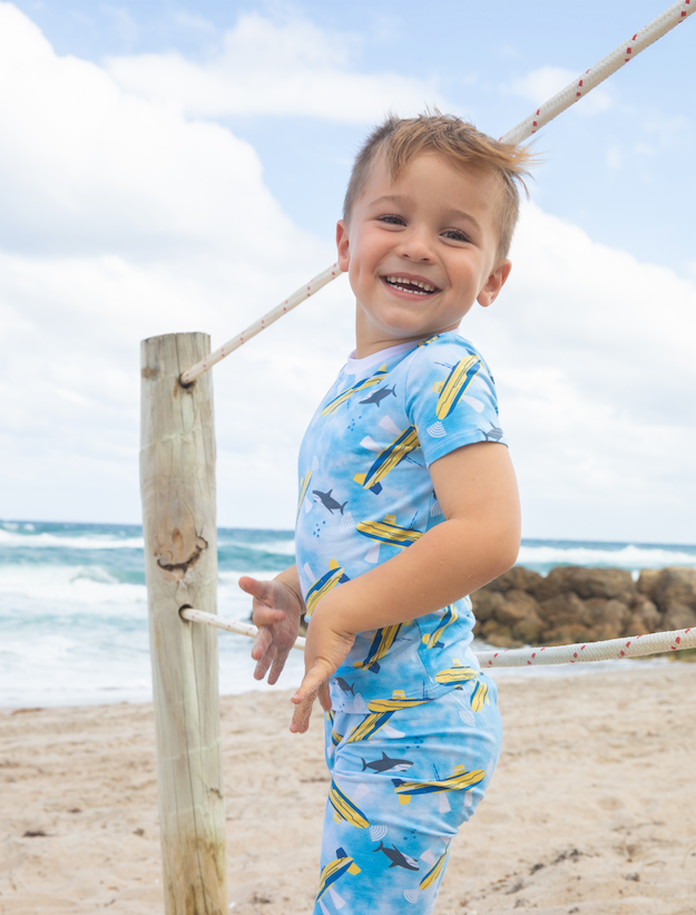 Submarine Short Sleeve Top & Pants Set - Women's Navy Blue Casual Outfit for Summer Beach, Travel, and Everyday Wear