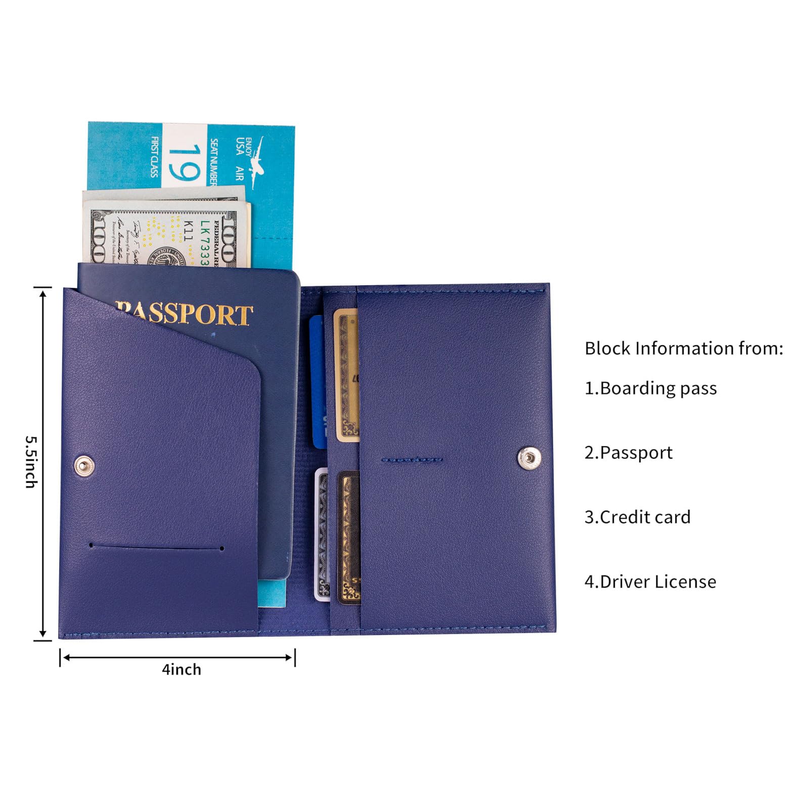 Premium RFID Blocking Passport Holder for Women & Men - Leather Travel Wallet Cover with Secure ID & Credit Card Slots - Perfect for Family Vacations, Business Trips & International Travel