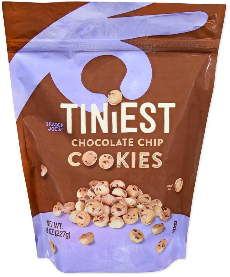 Trader Joe's Mini Chocolate Chip Cookies - Pack of 4 Bite-Sized Treats for Snacking, Lunchboxes & Party Favors