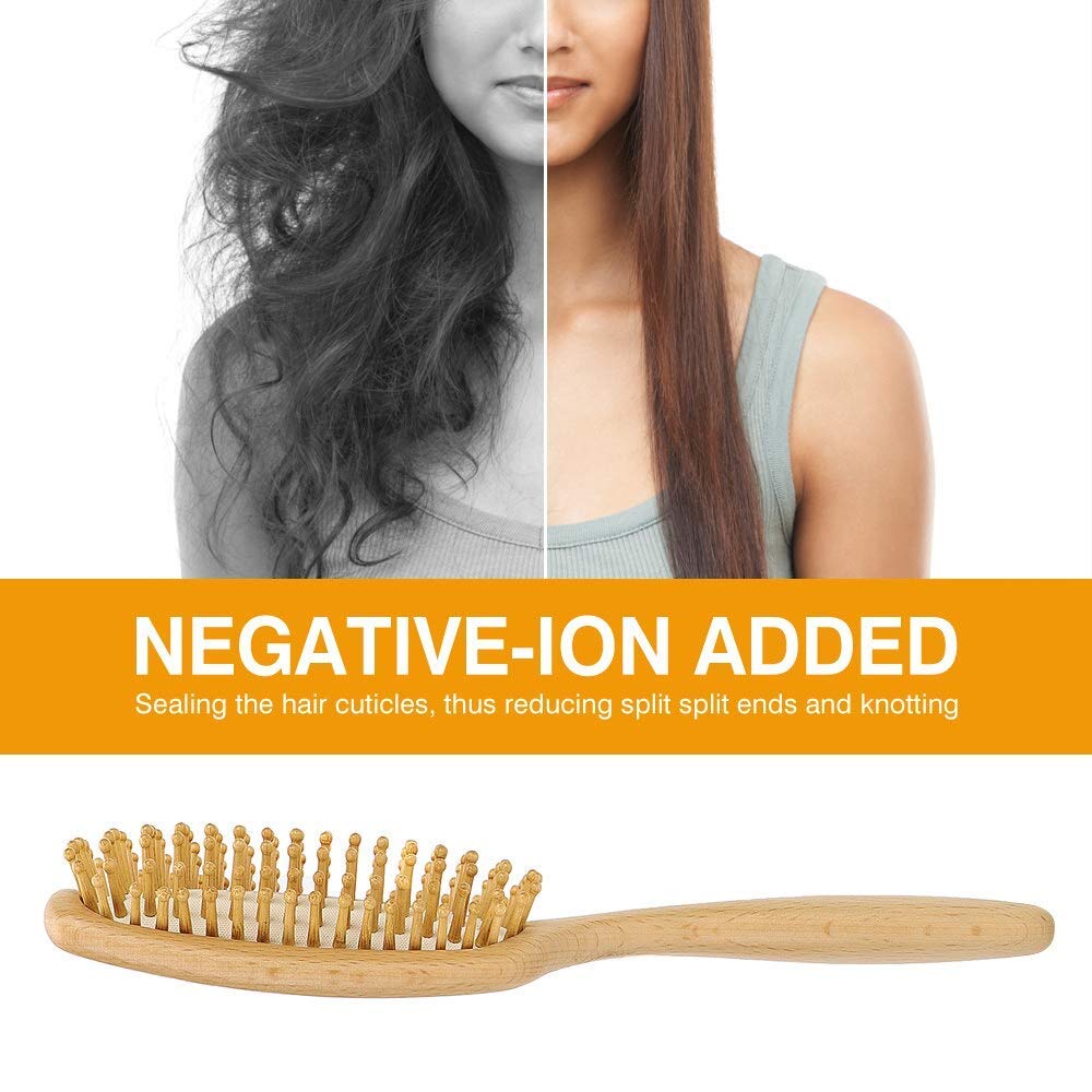 Ghelonadi Wooden Hair Comb for Hair Growth & Scalp Massage - Natural Detangler Paddle Brush for Women & Men (Brown, 1 Pack) | Perfect for Daily Hair Care, Styling, and Relaxing Scalp Massage