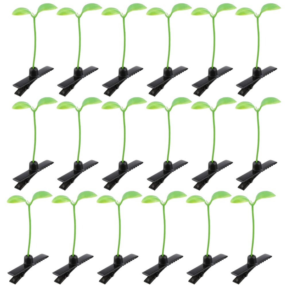 40pcs Green Plant Hair Clips - Cute Bean Sprout & Grass Hairpins for Women, Girls - Perfect for Spring, Summer, Gardening, Cosplay and Boho Style Outfits