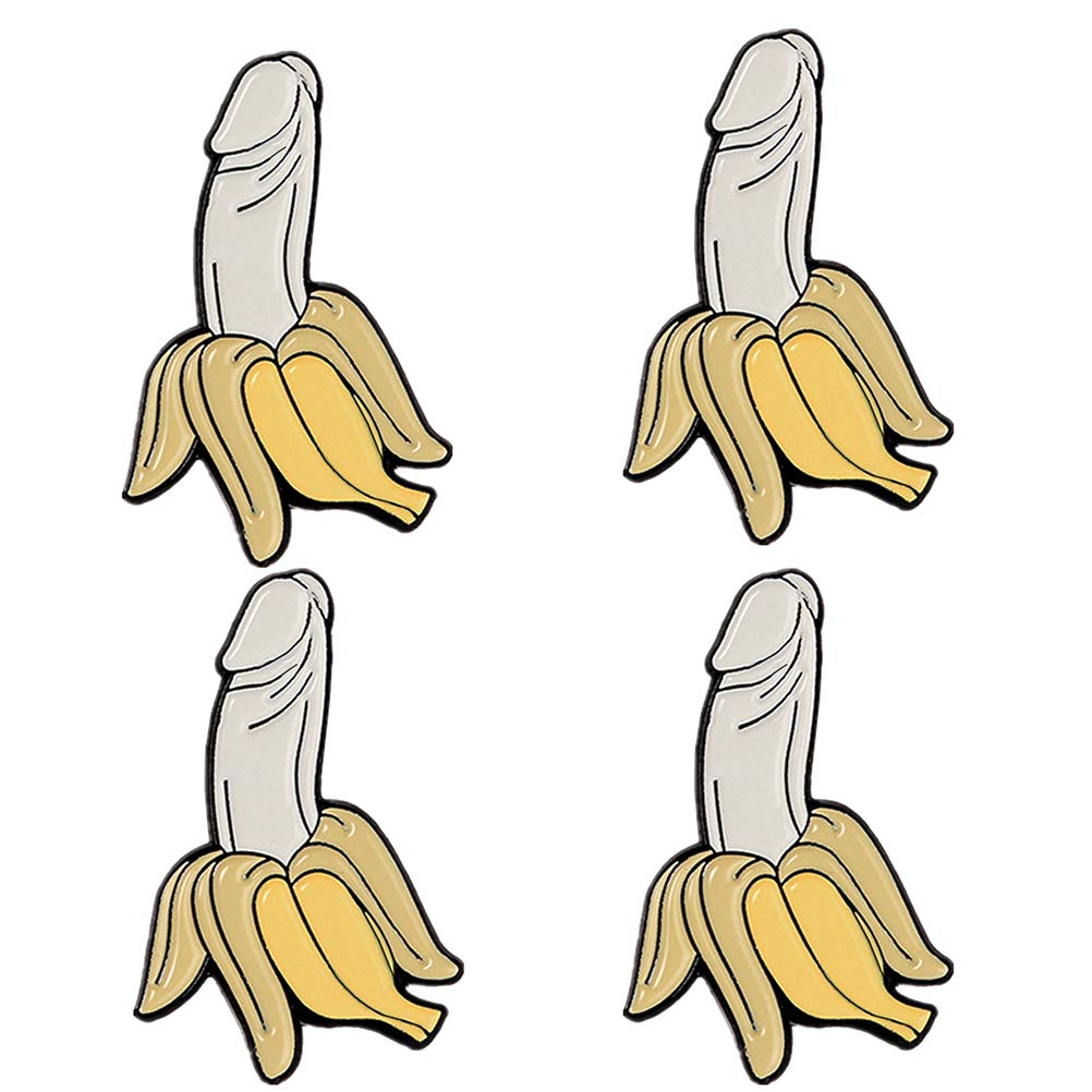 Women's Cute Banana Shaped Backpack with Creative Brooches - Assorted Colors for Bachelor Party, Home Decor & Everyday Use