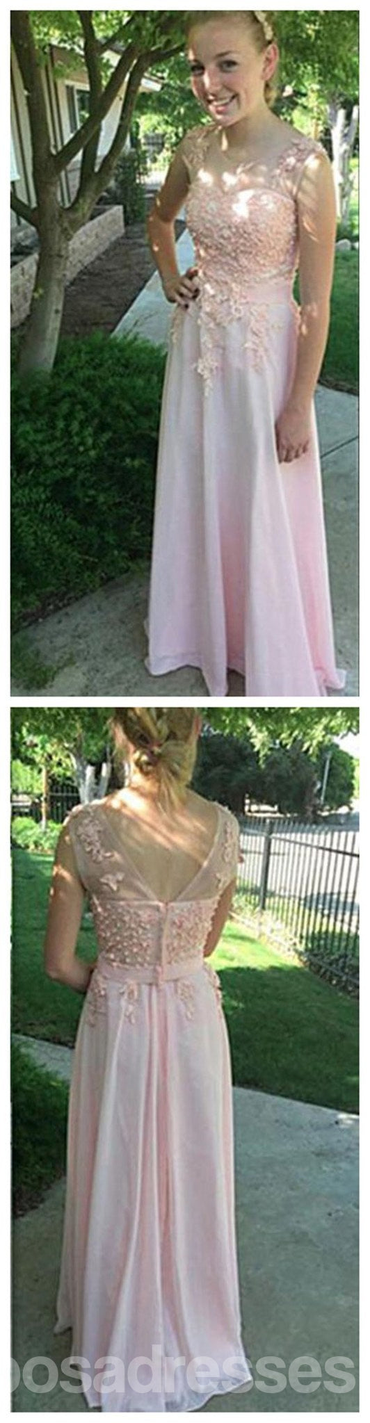 Elegant Pink Scoop Neck Long Prom Dress for Women - Formal Gown for Homecoming, Ball, Party & Special Occasions - PD0065